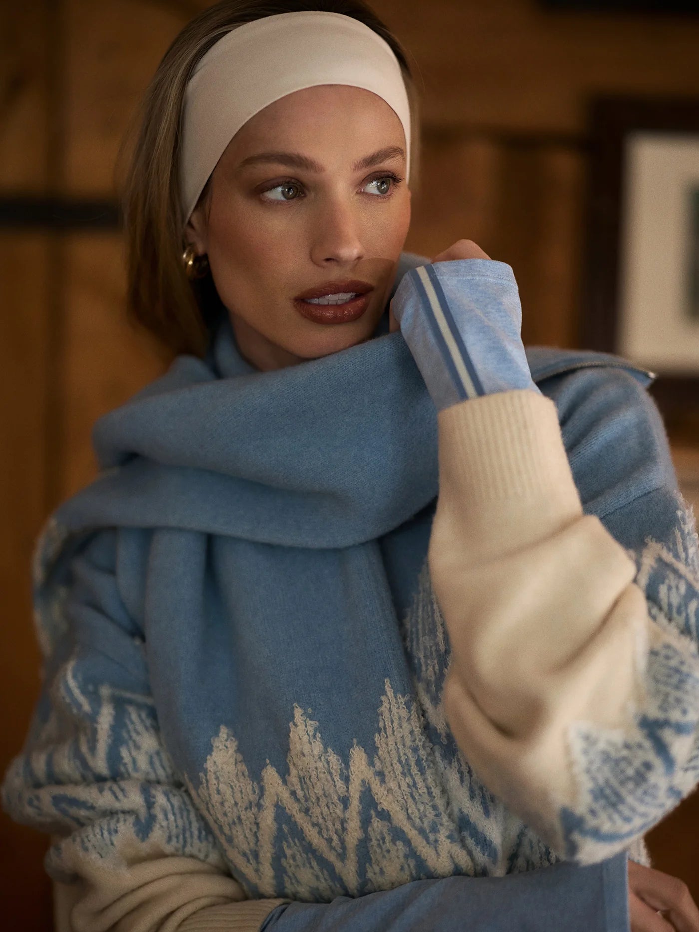 Hedda Fairisle Half Zip - Ashley Blue