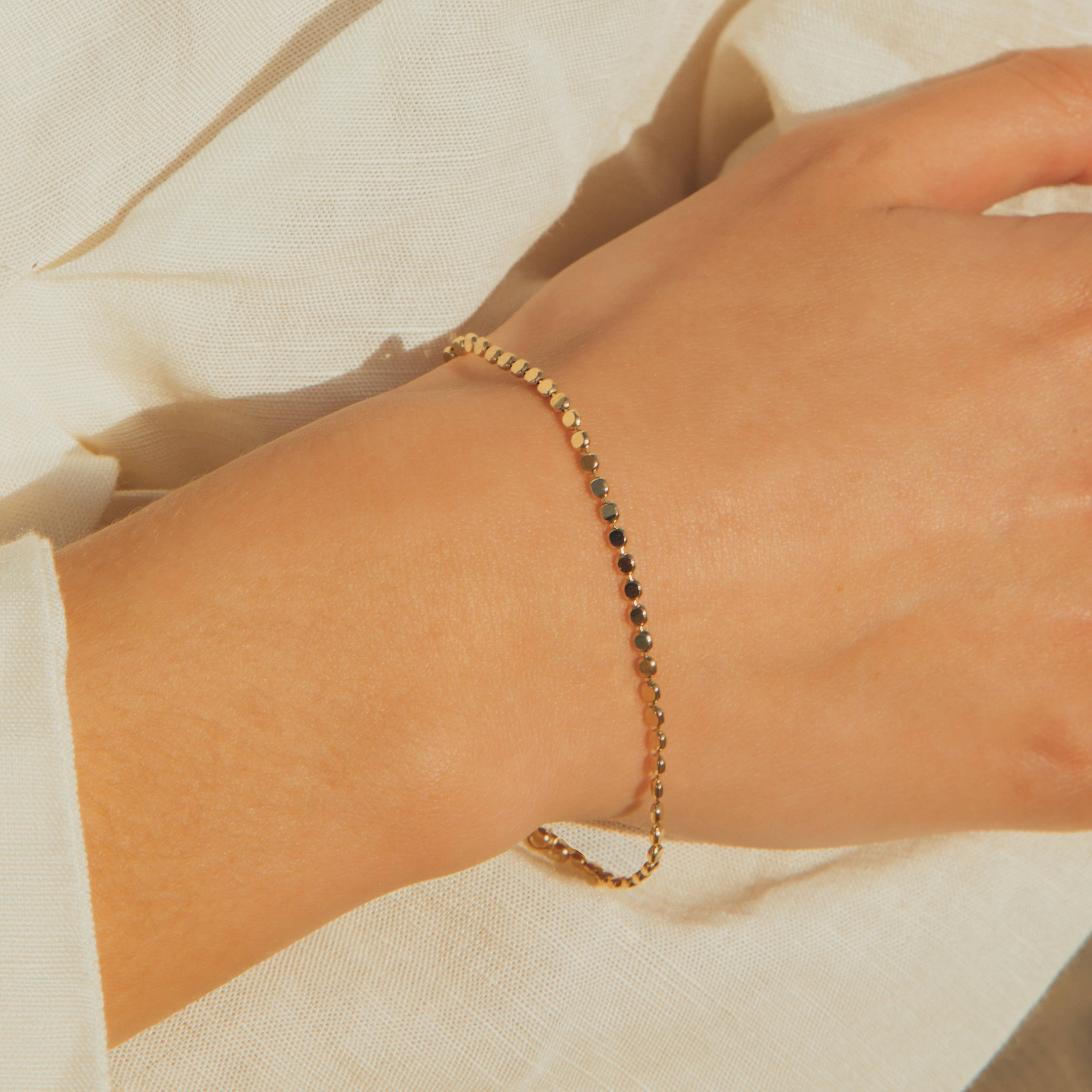 Agapée Anatole delicate gold chain bracelet with satin finish