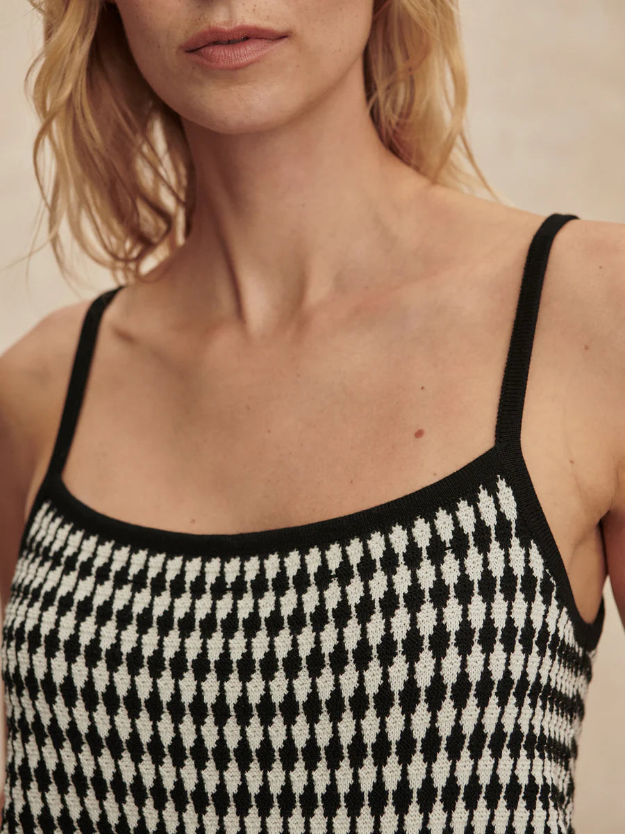 Jared Knit Top -  Black/ Egret