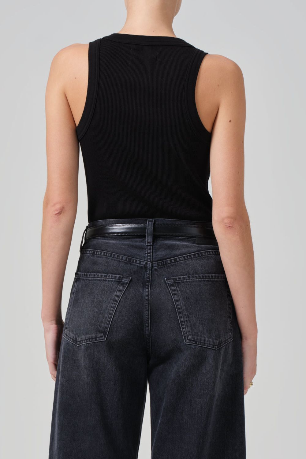 Isabel Rib Tank - Black