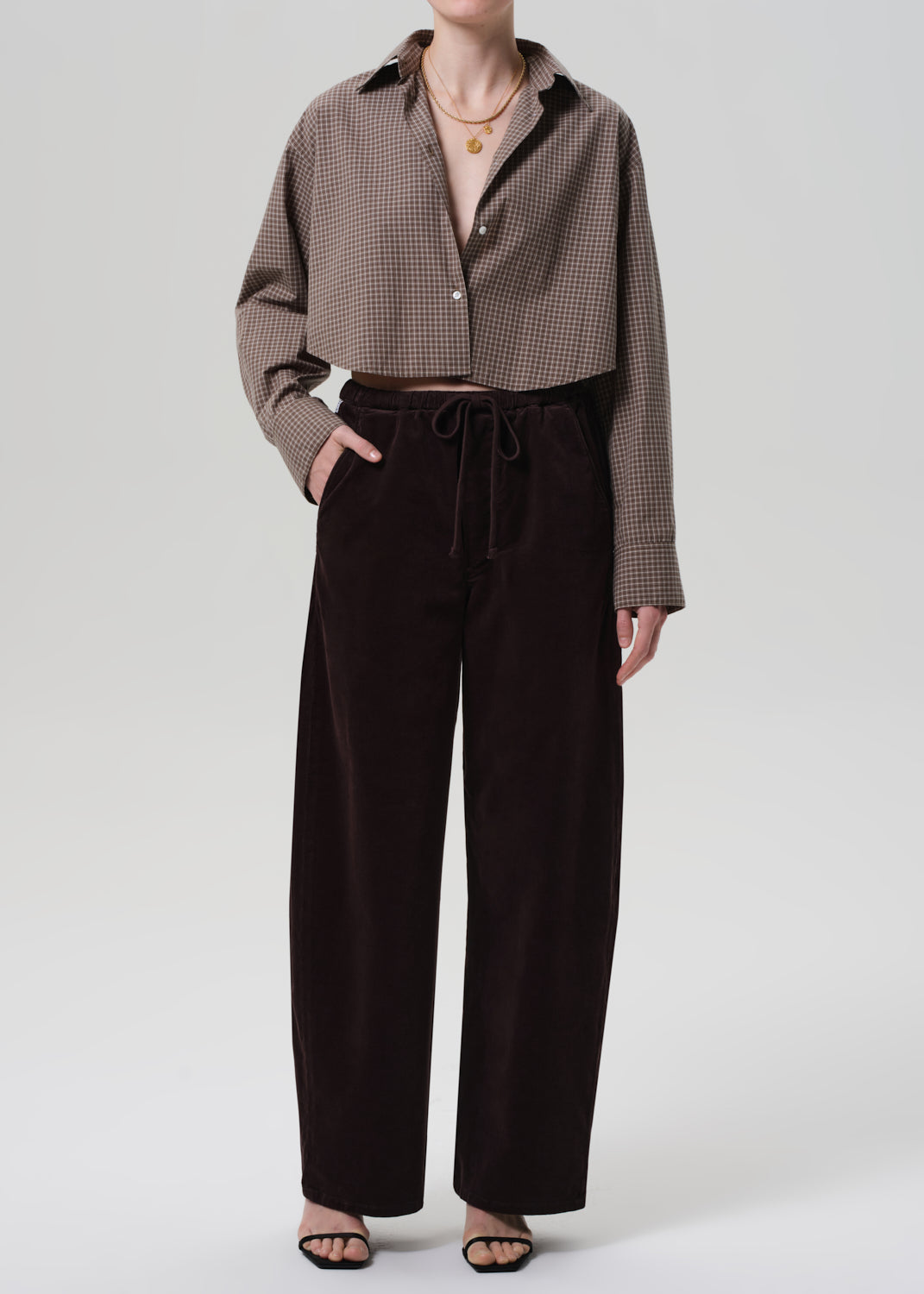 Ana Cropped Shirt - Heritage Plaid