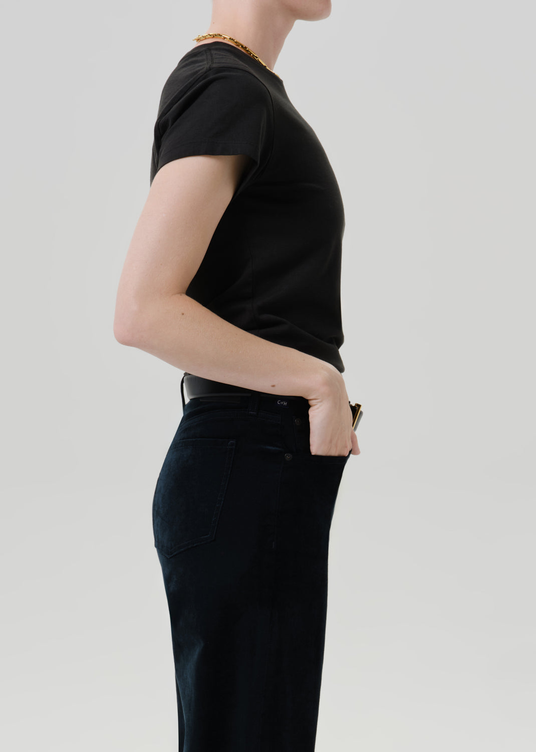 Citizens of Humanity Kai Baby Tee in Juniper - detail view