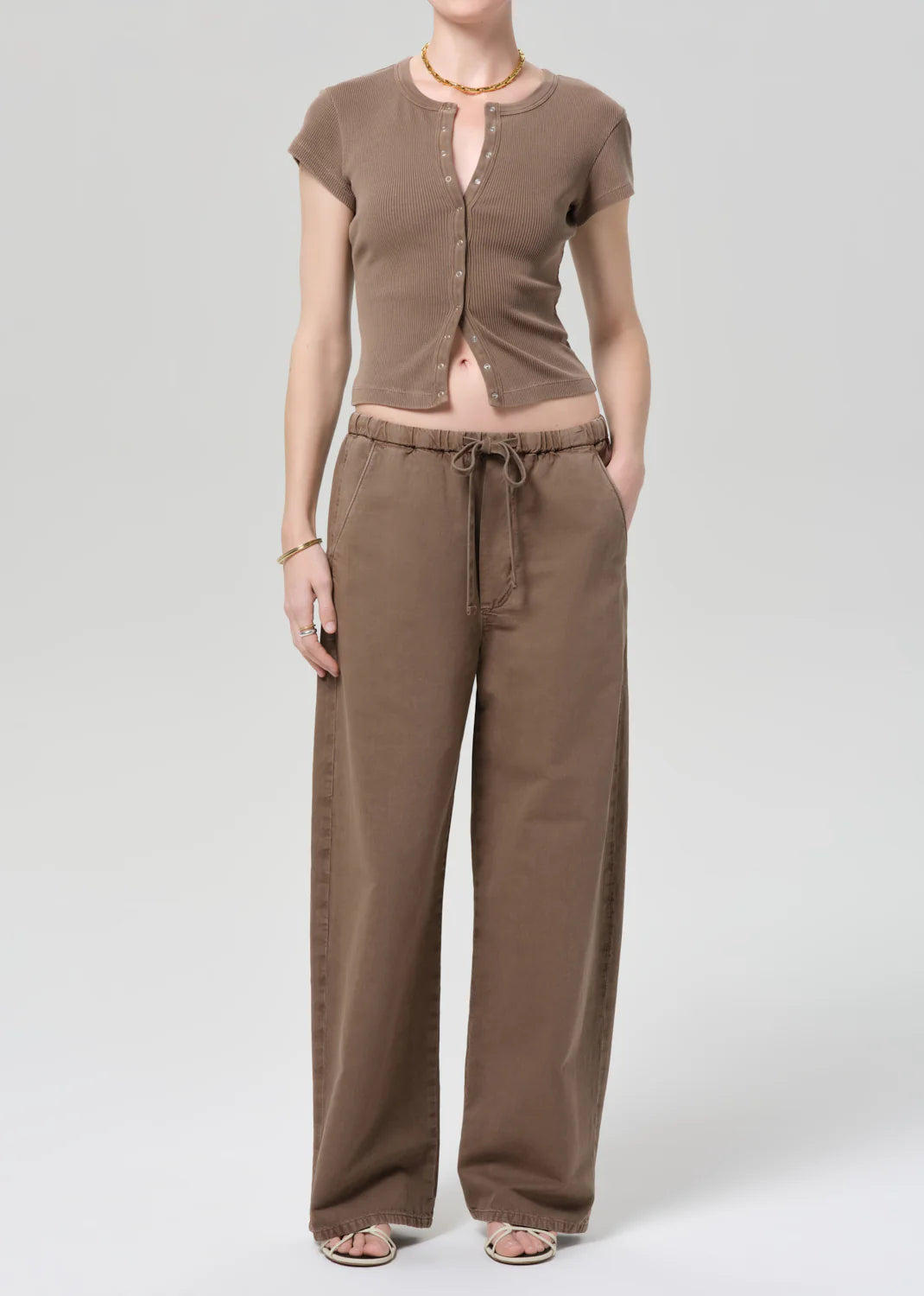 Tabi Short Sleeve Cardigan - Cocoa