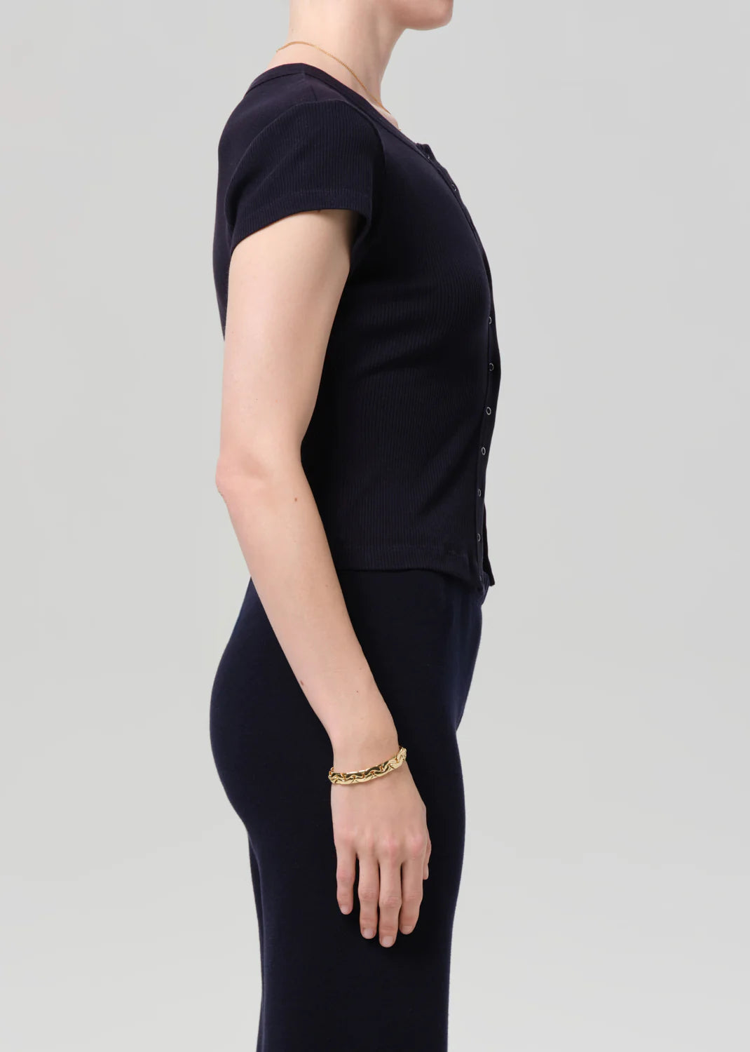 Tabi Short Sleeve Cardigan - Navy