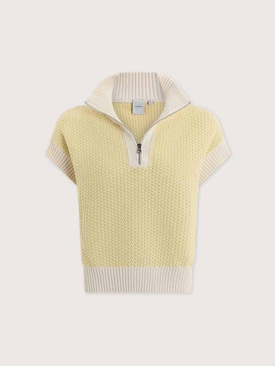 Fowley Knit Top - Snow White/ Limeade