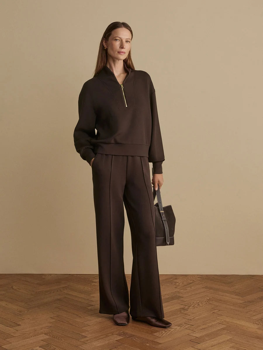 The Wide Leg Pant 28" - Coffee Bean