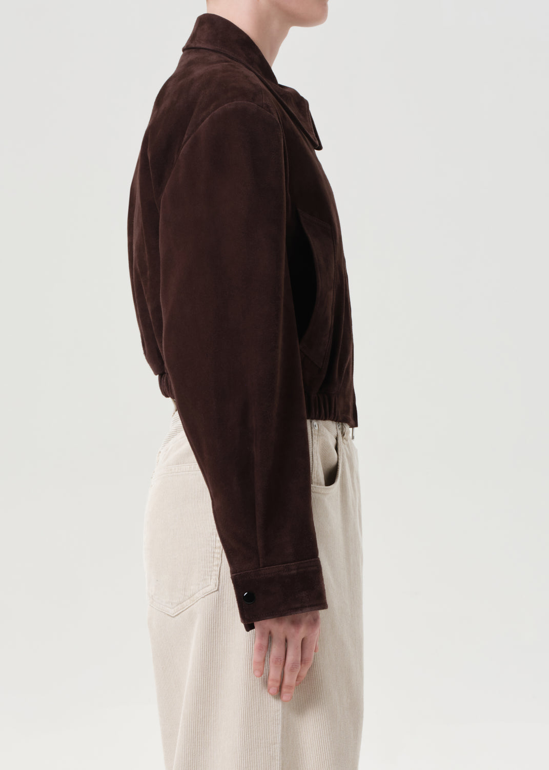 Nahla Cropped Suede Jacket - Root