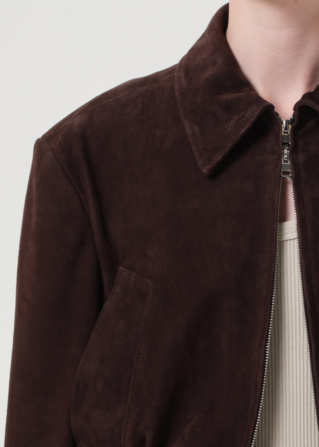 Nahla Cropped Suede Jacket - Root