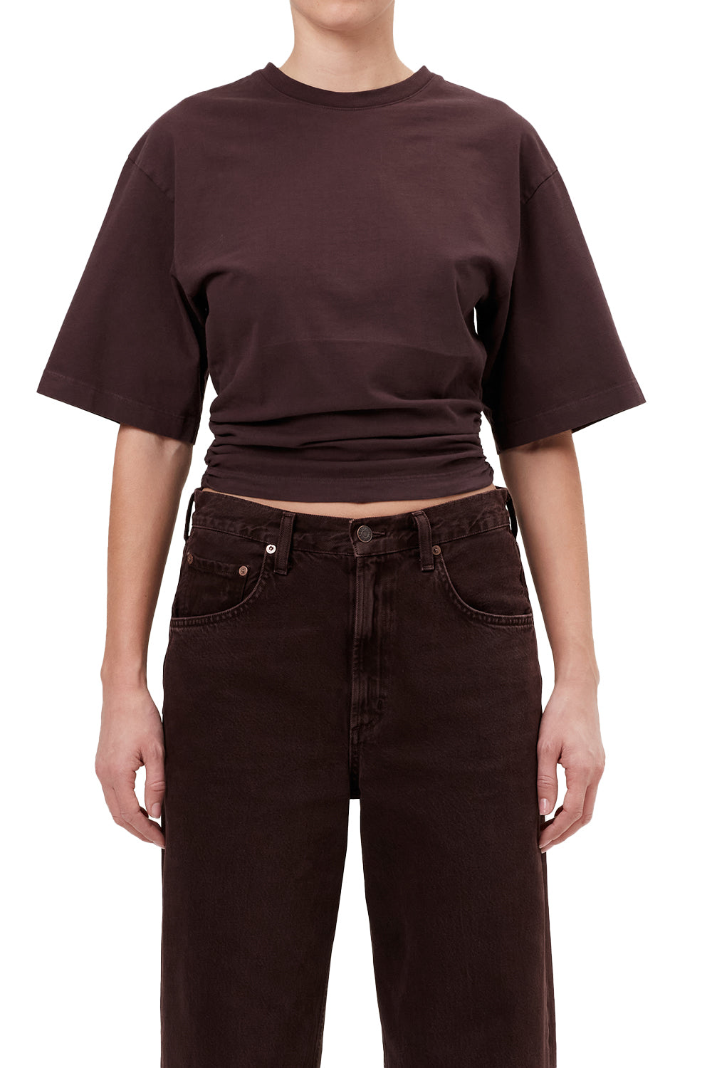 100% cotton brown t-shirt