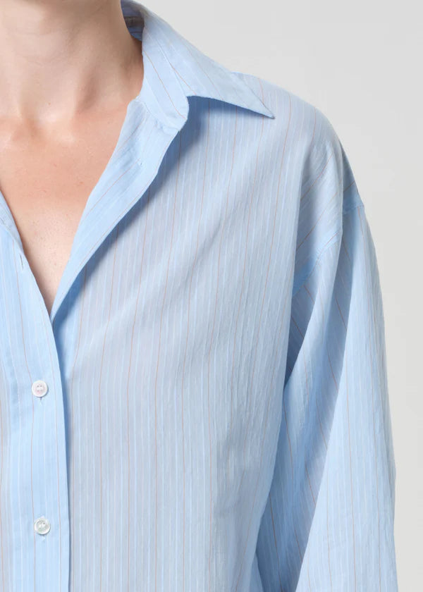 Sona Shirt - Fontana Stripe Powder Blue