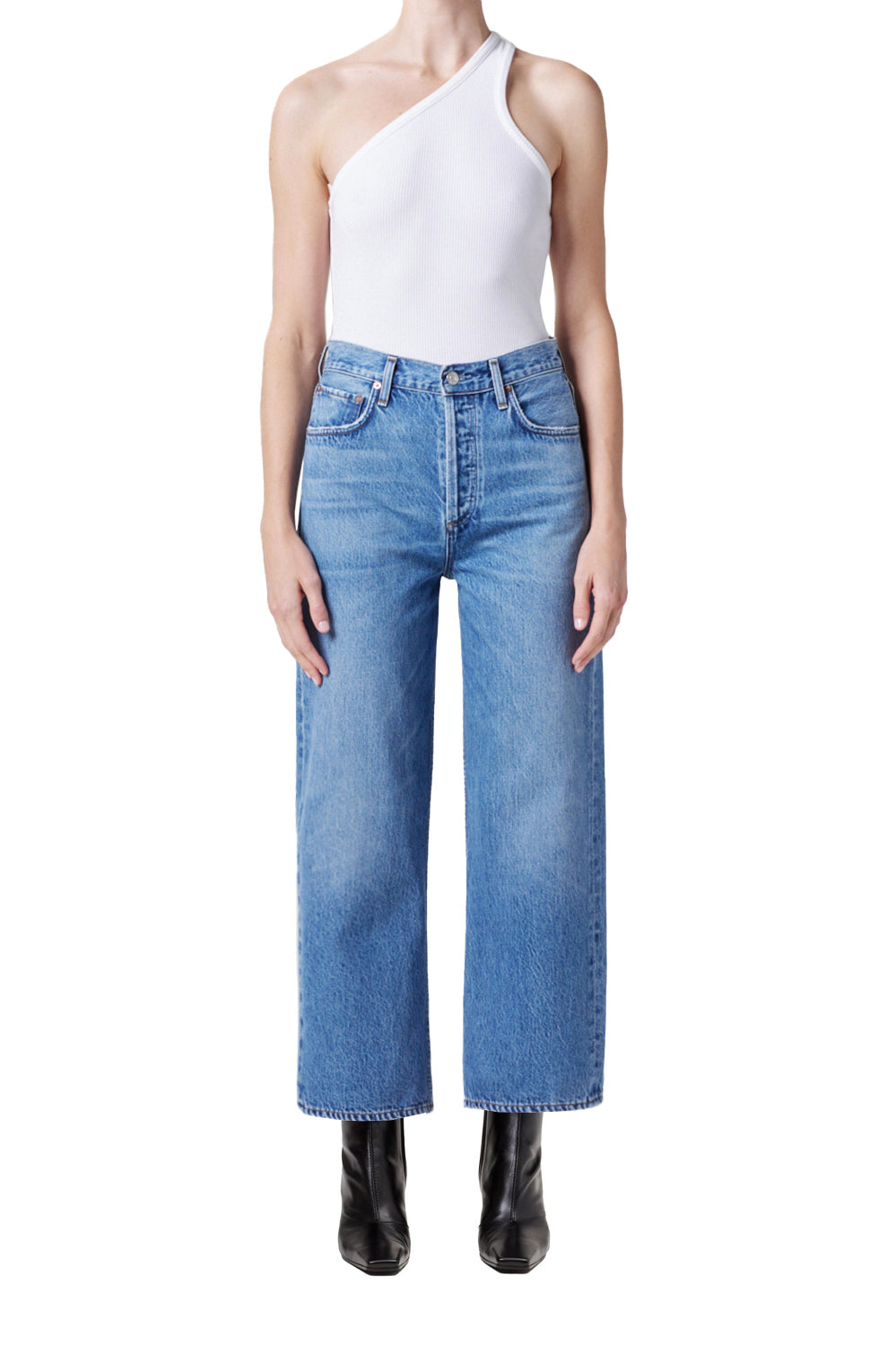 100% Regenerative Cotton wide leg denim jean
