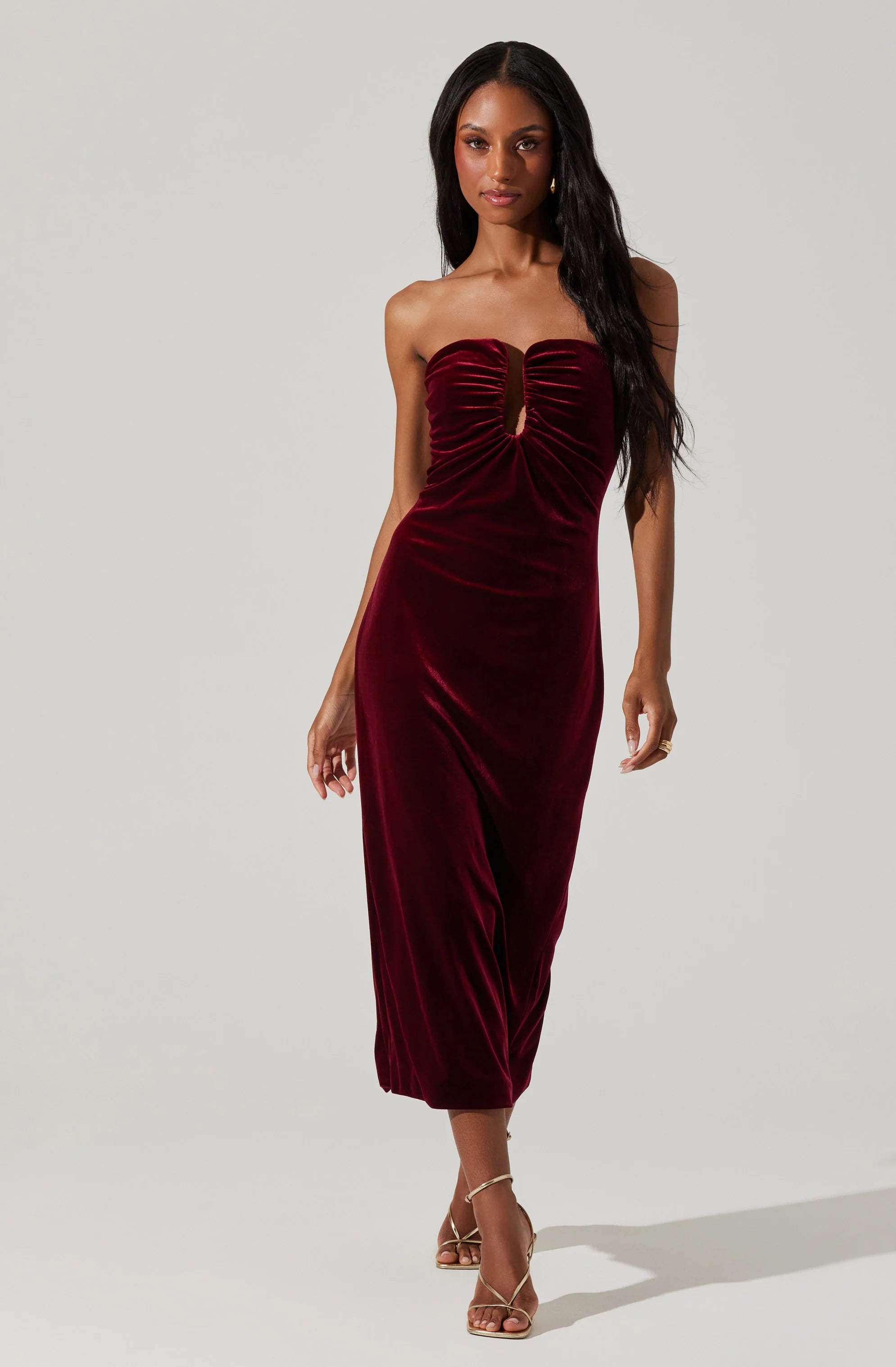 wine colored velvet dress