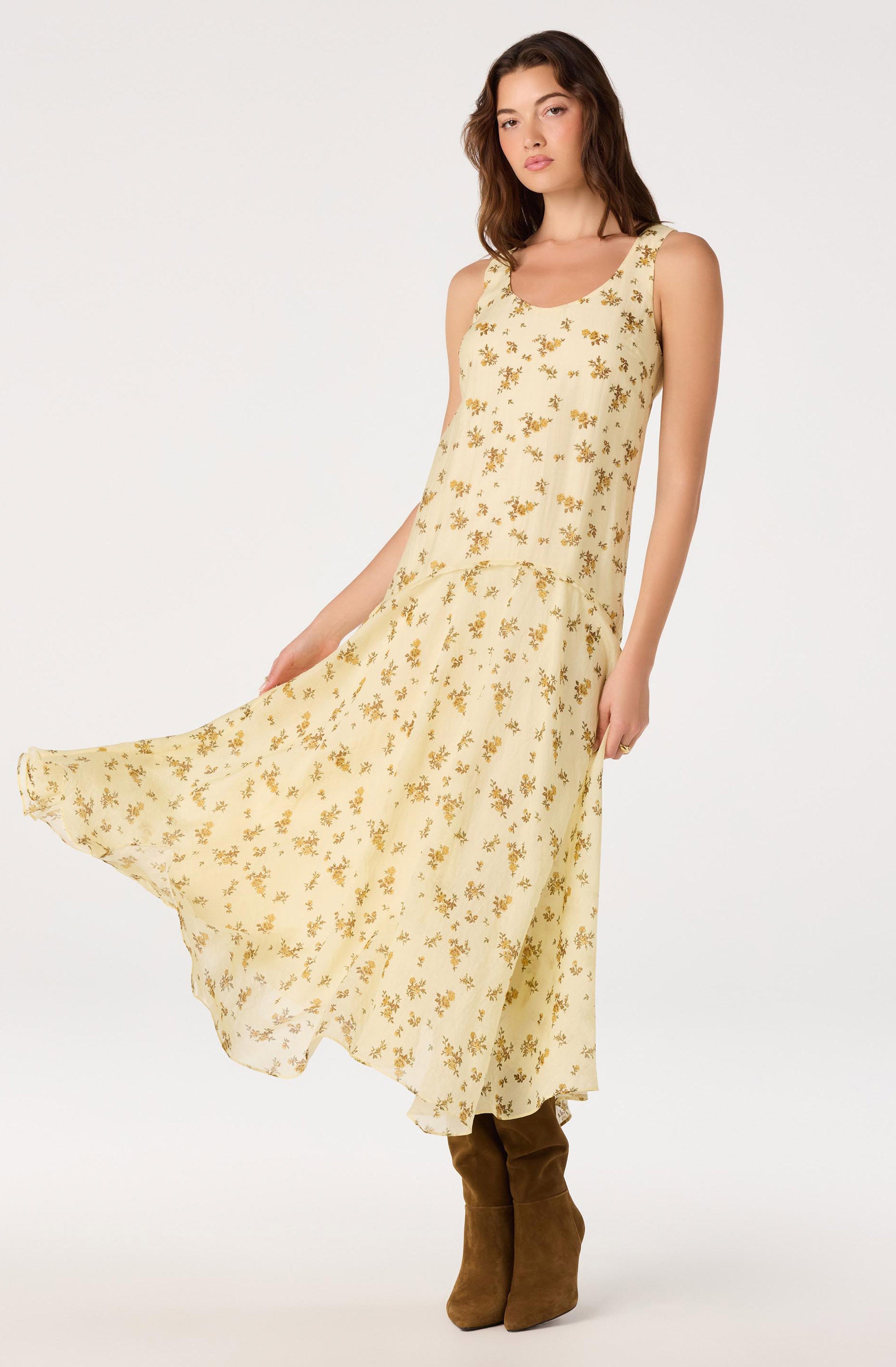 Halo Dress - Yellow Floral