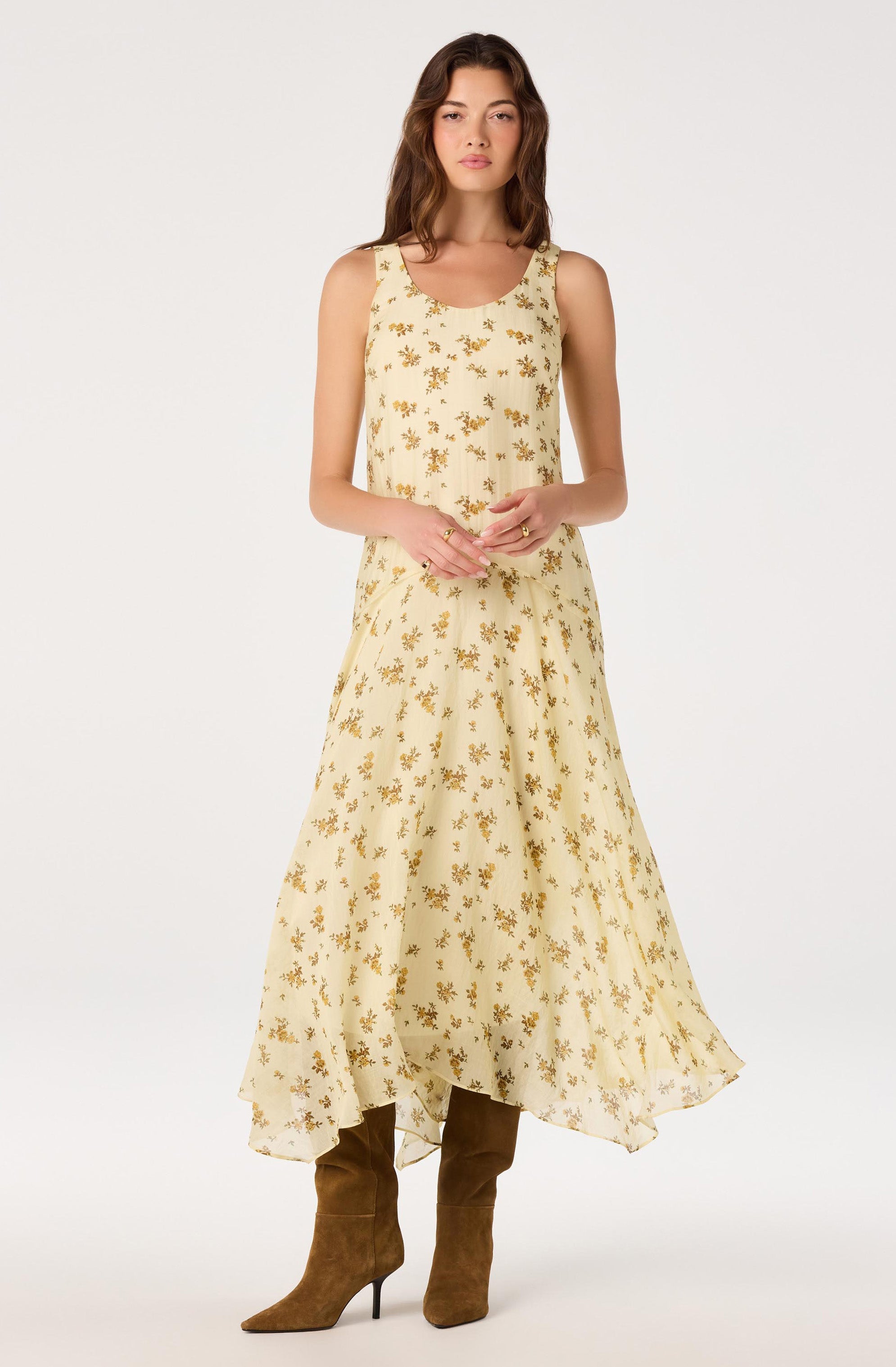 Halo Dress - Yellow Floral