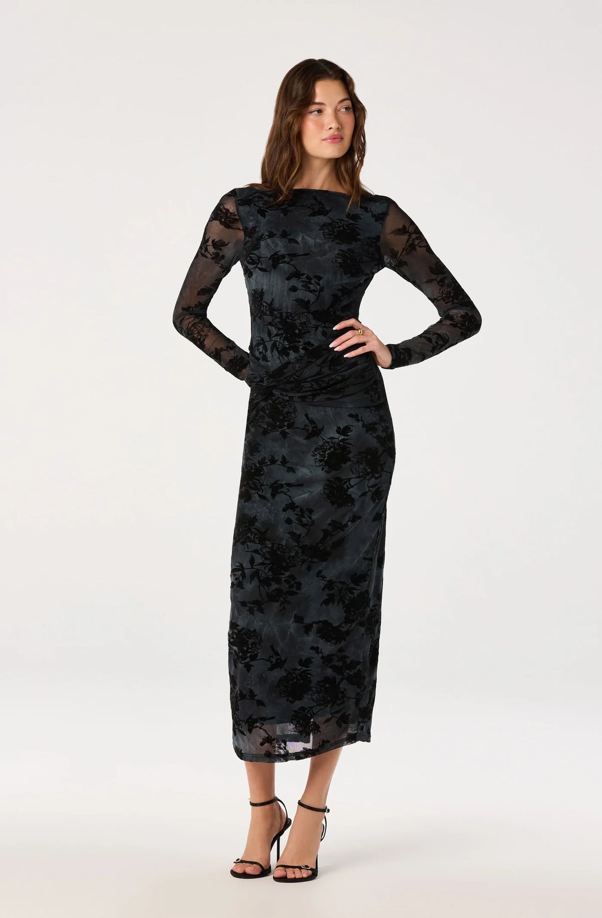 Syriah Dress - Black Blue Floral