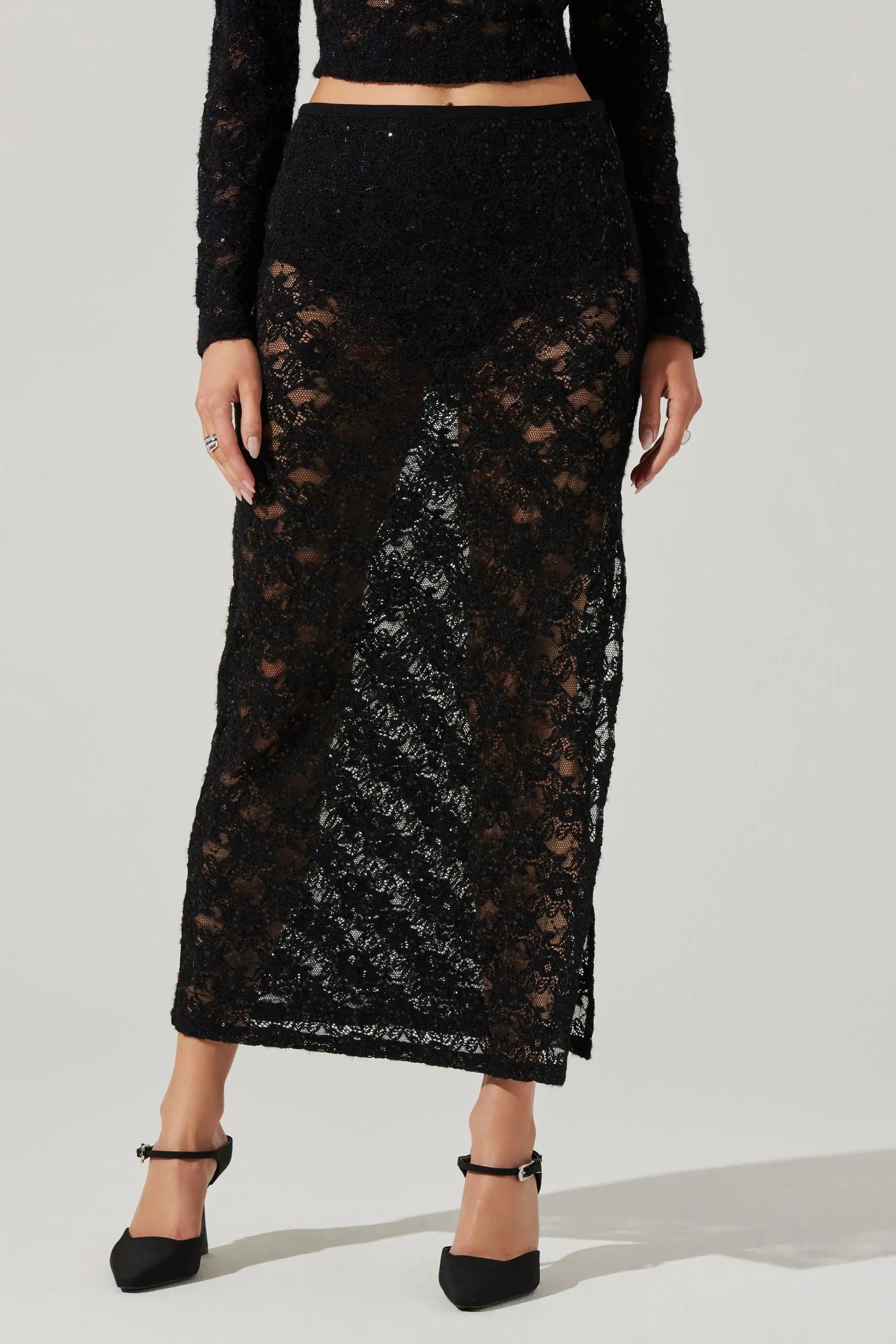 black lace skirt