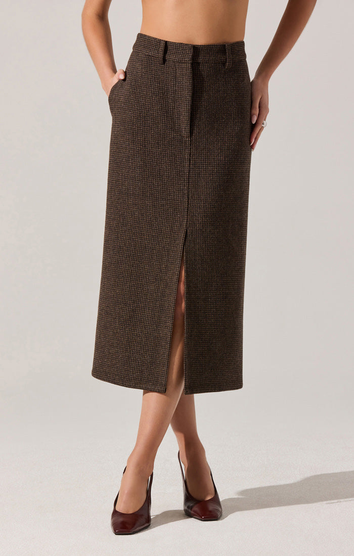 Rielle Skirt - Brown Plaid