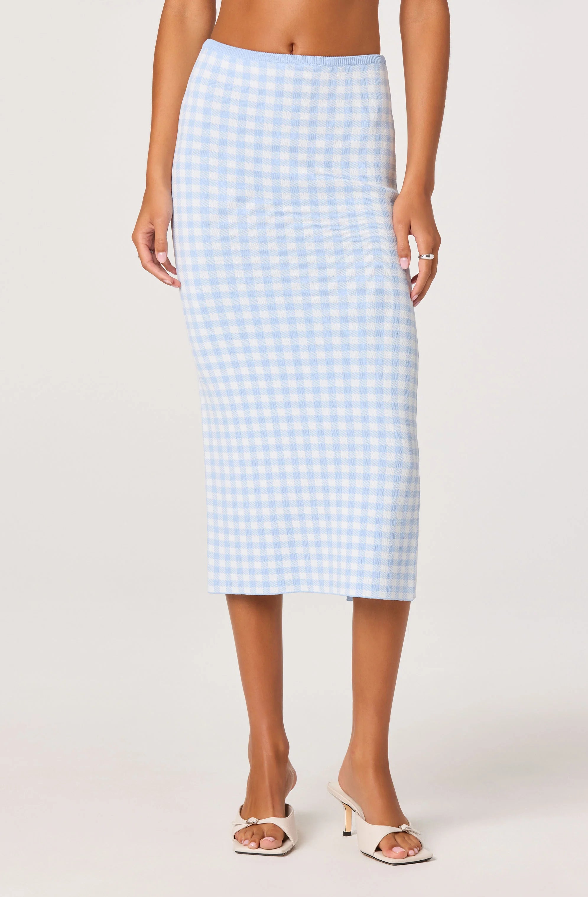 Babbett Sweater Skirt - Blue Gingham