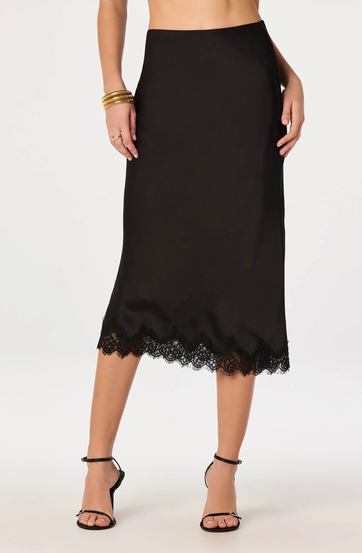 ASTR the Label Blossom silver sequin high-rise A-line mini skirt.
