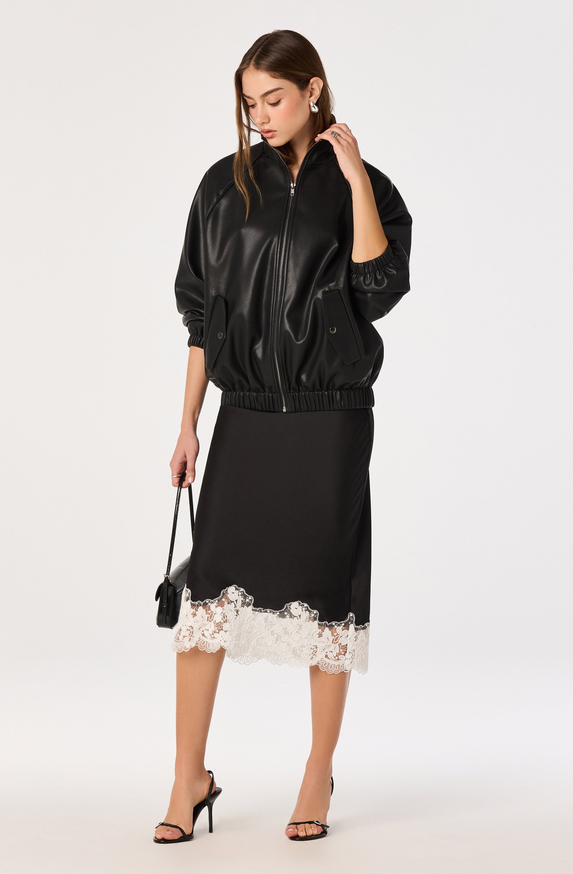 Shantel Skirt - Black White Lace