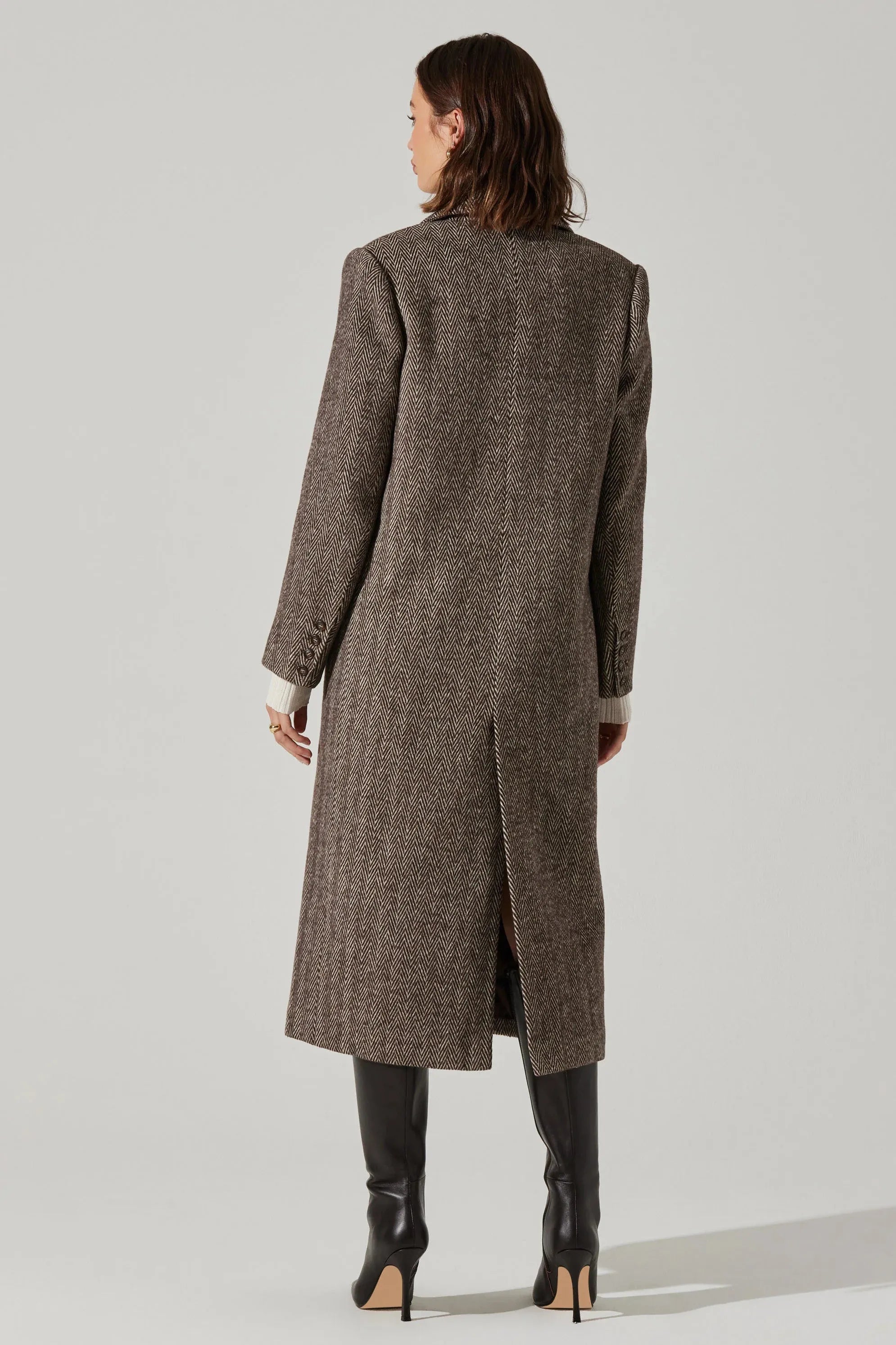 Morana Coat - Brown Herringbone