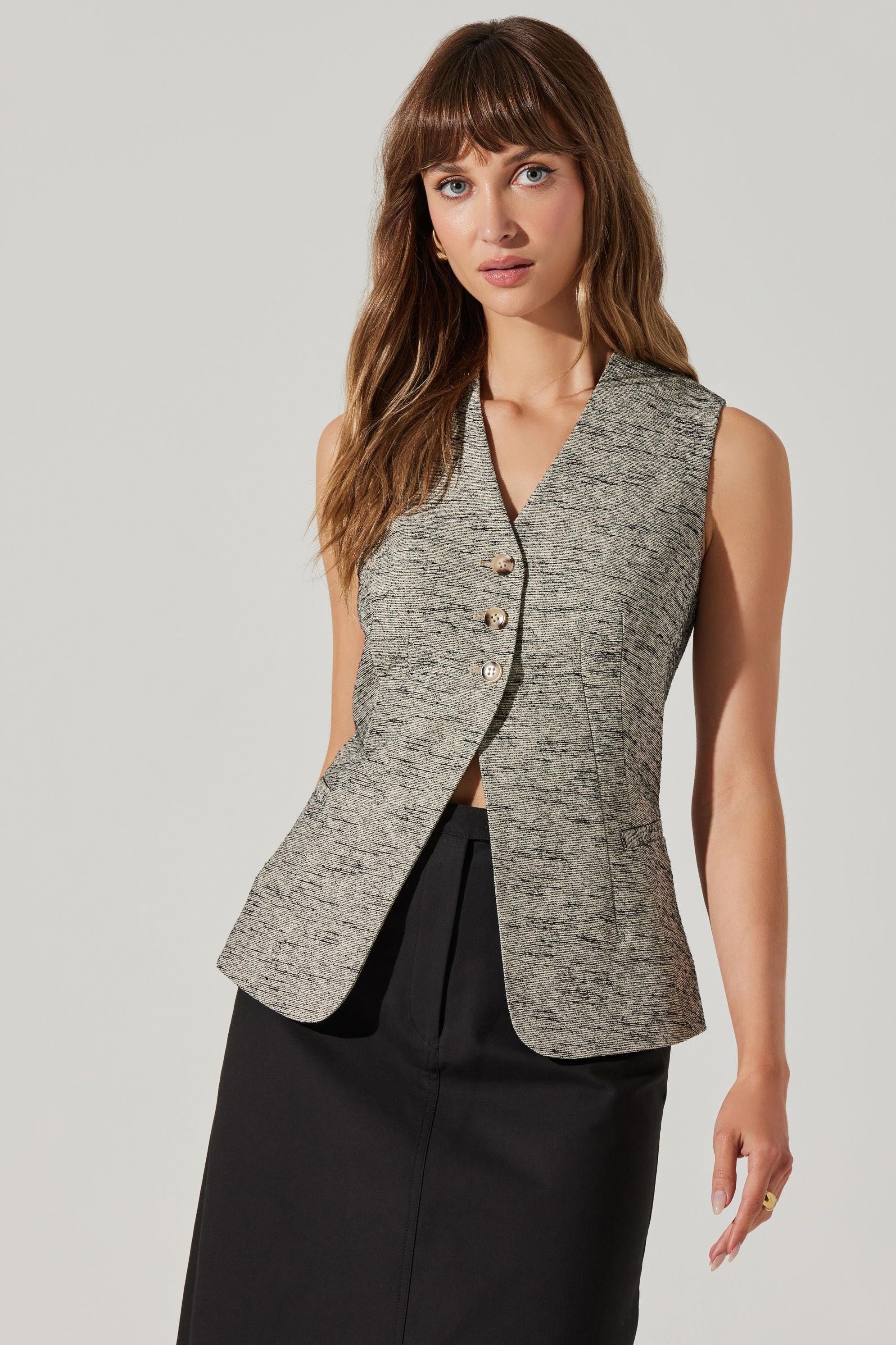 Delphia Vest - Black Speckle