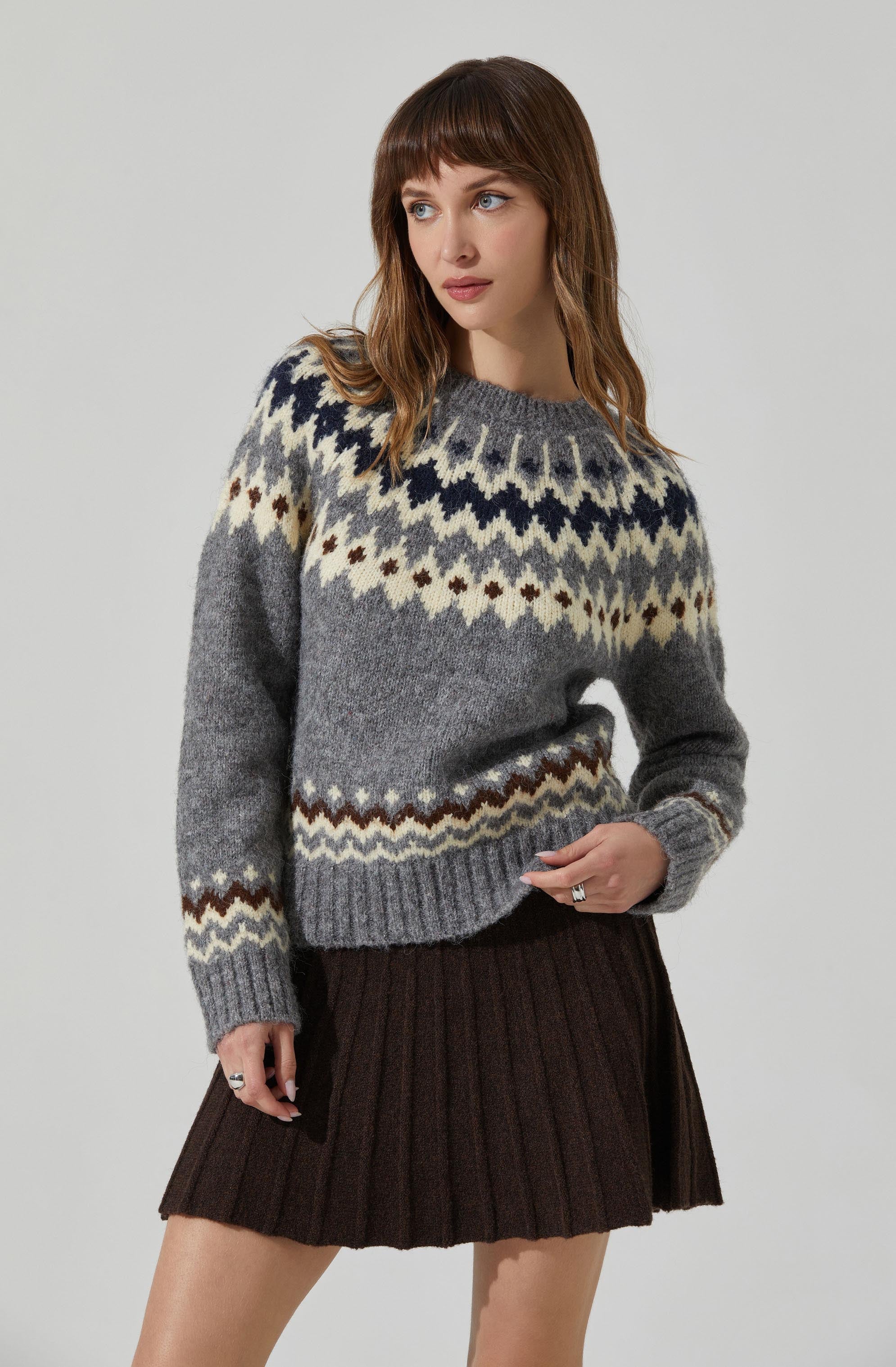 grey fairaisle sweater