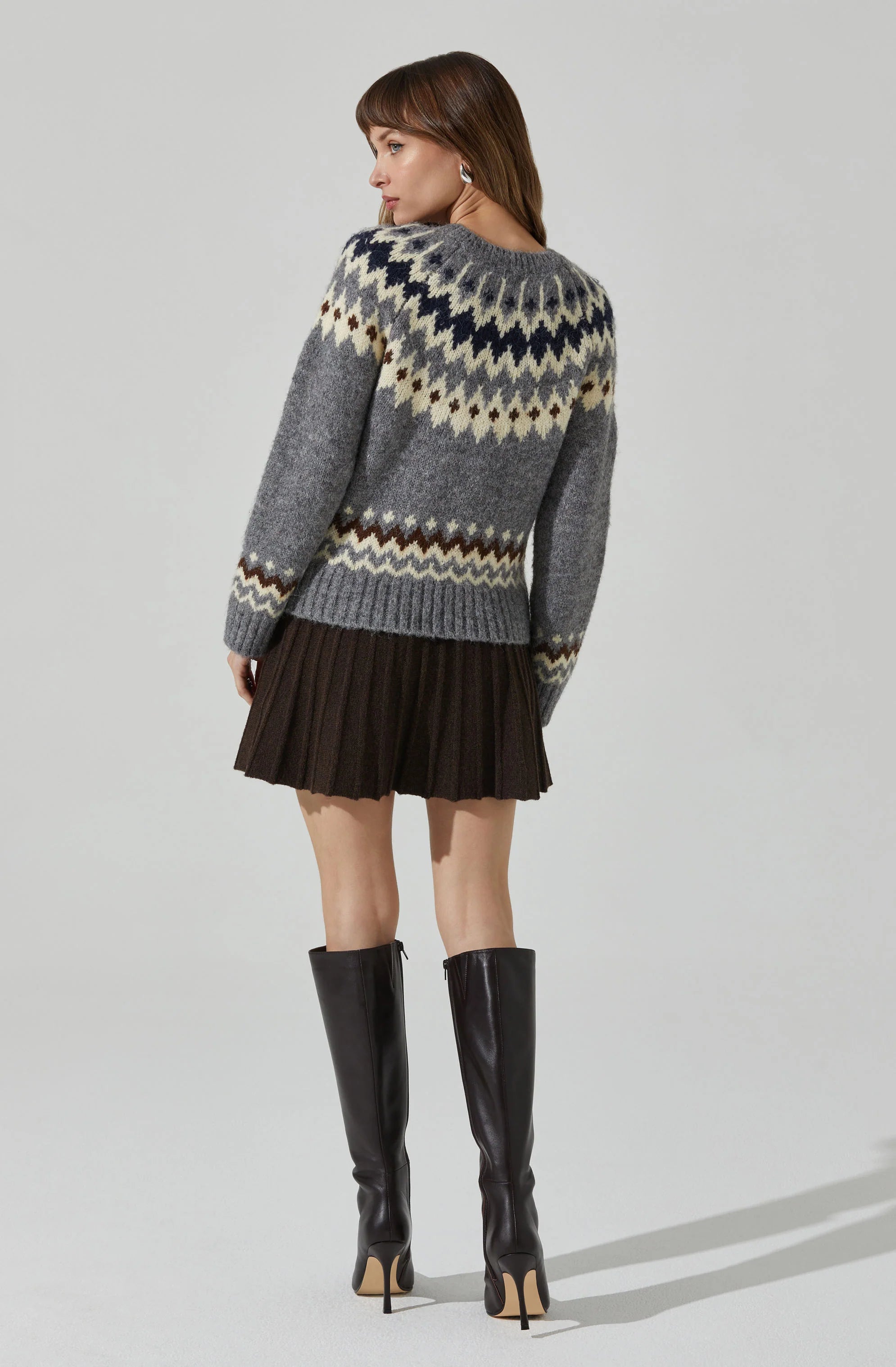 Feyre Fair Isle Sweater - Grey