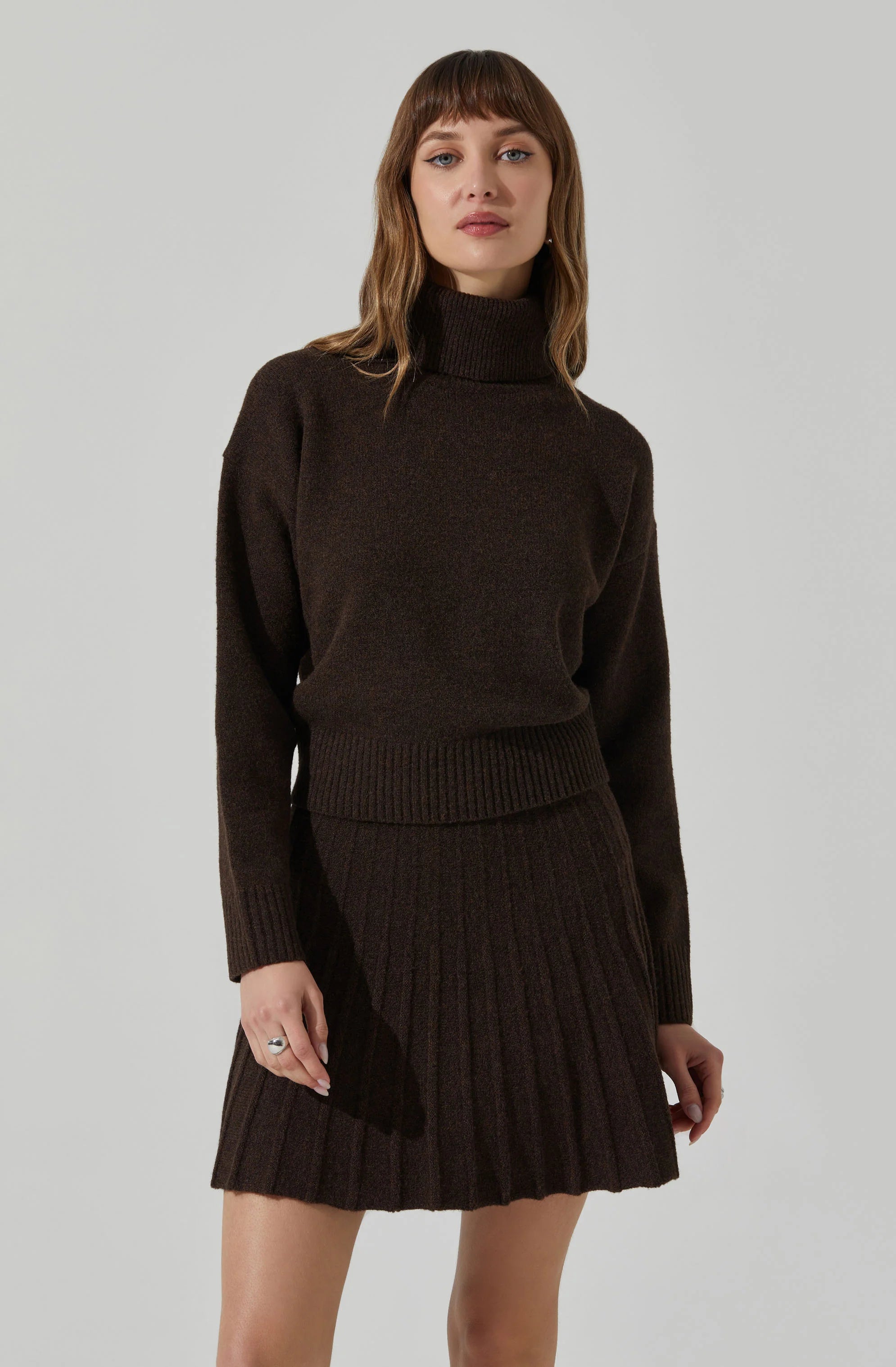 Chocolate brown mock neck sweater