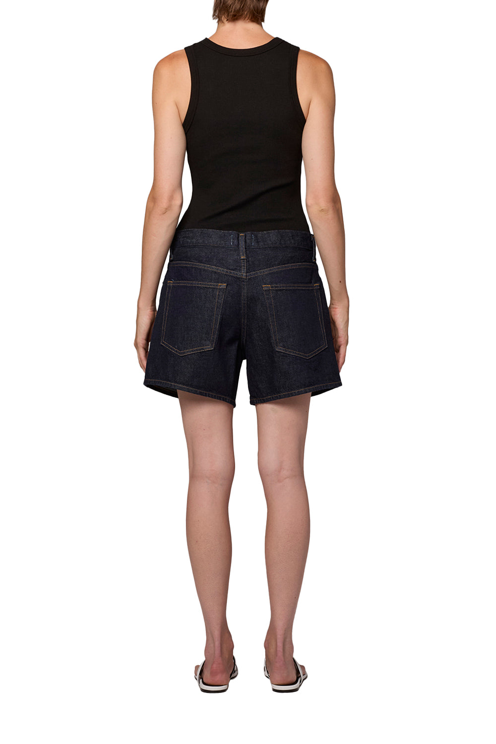 AGOLDE Leith Short in Rinse indigo denim oversized vintage fit back view