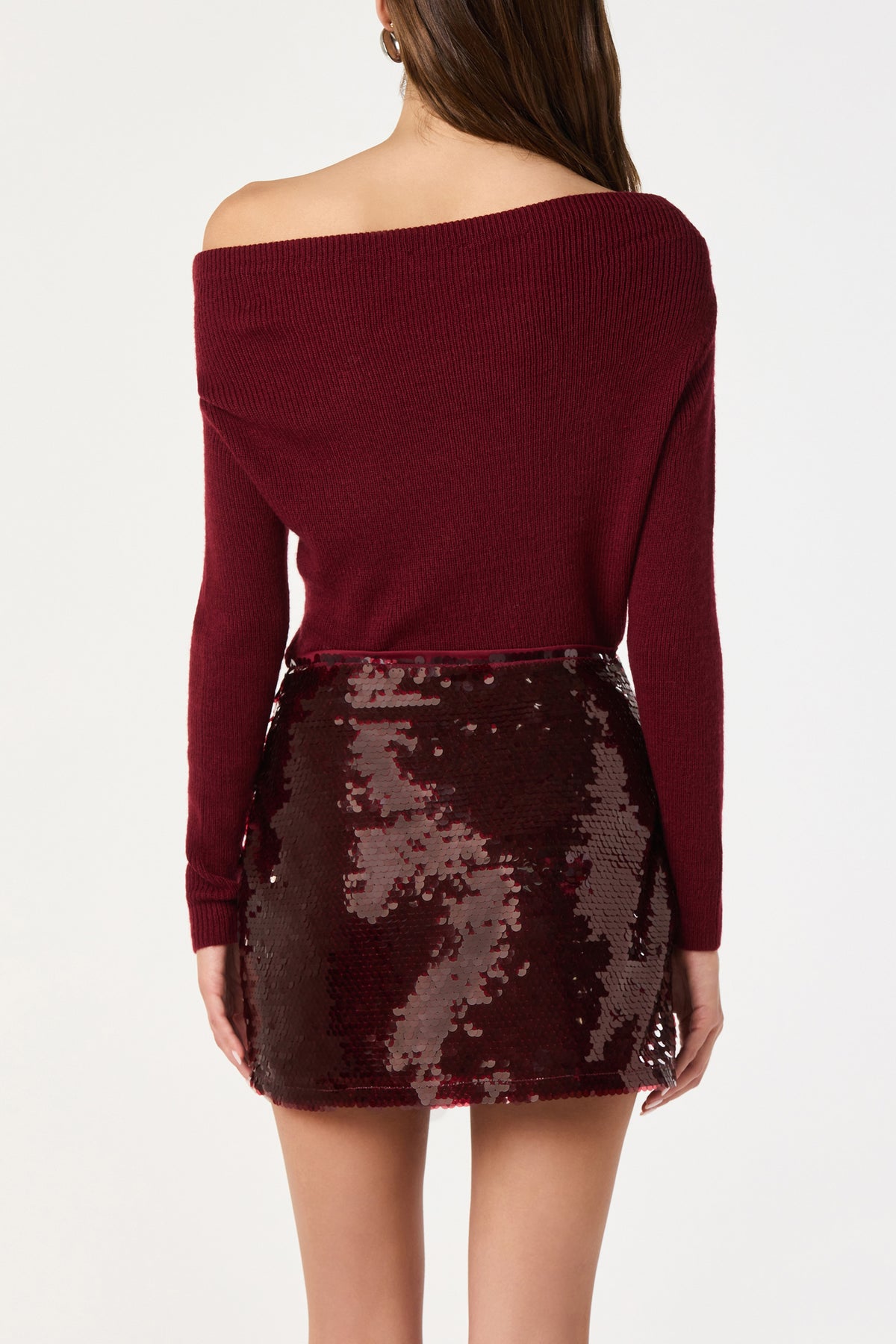 One Shoulder Top - Wine