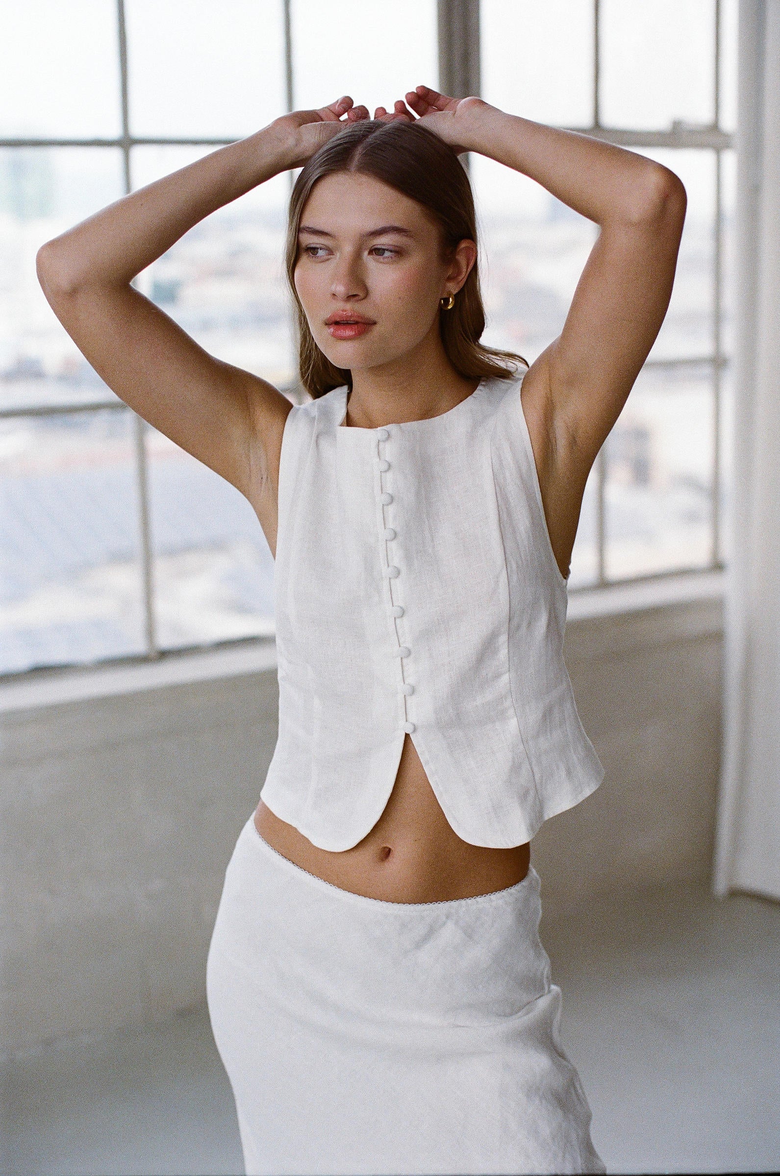 Harley Vest Top - Off White