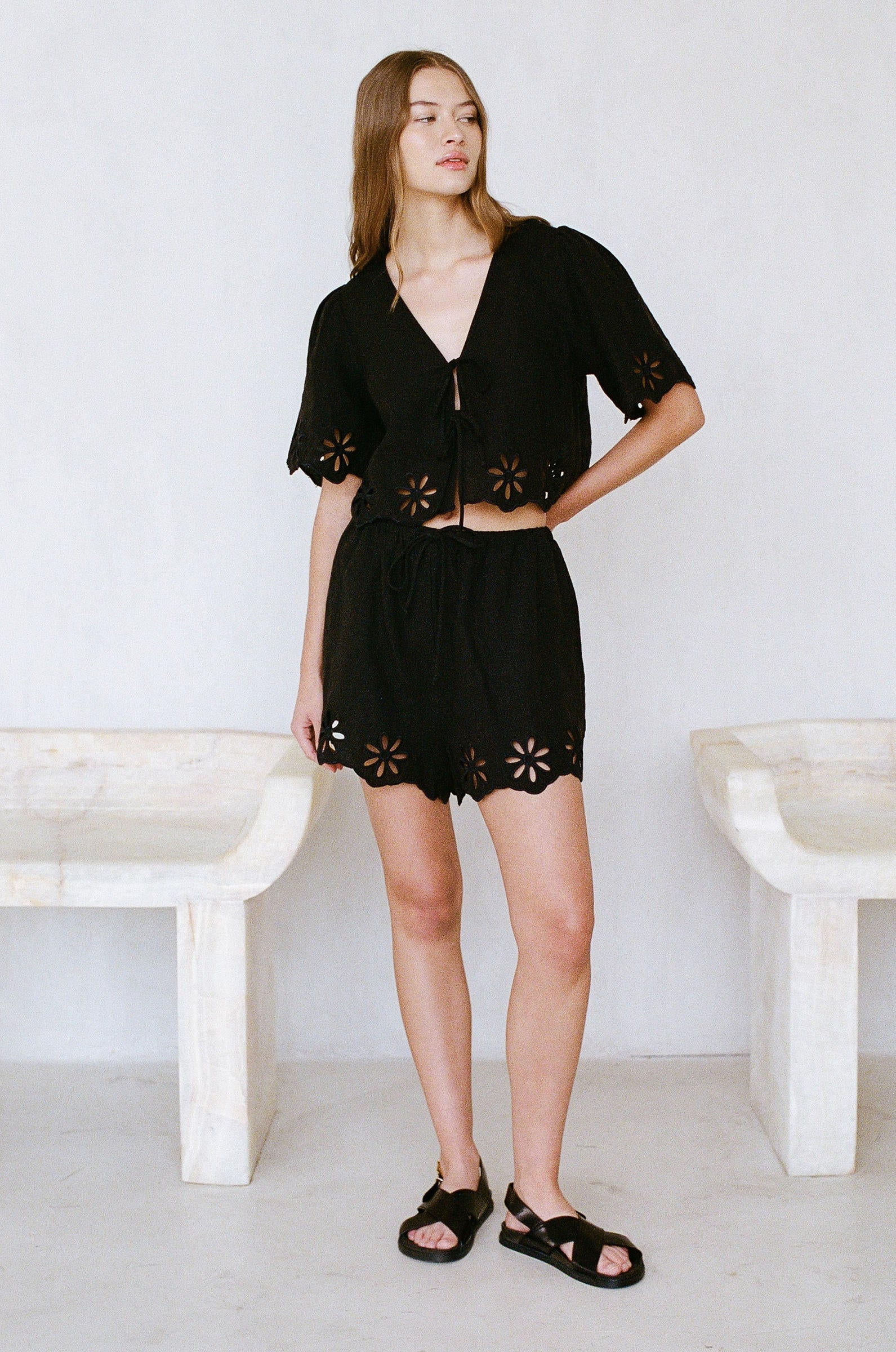 Irie Eyelet Top - Black
