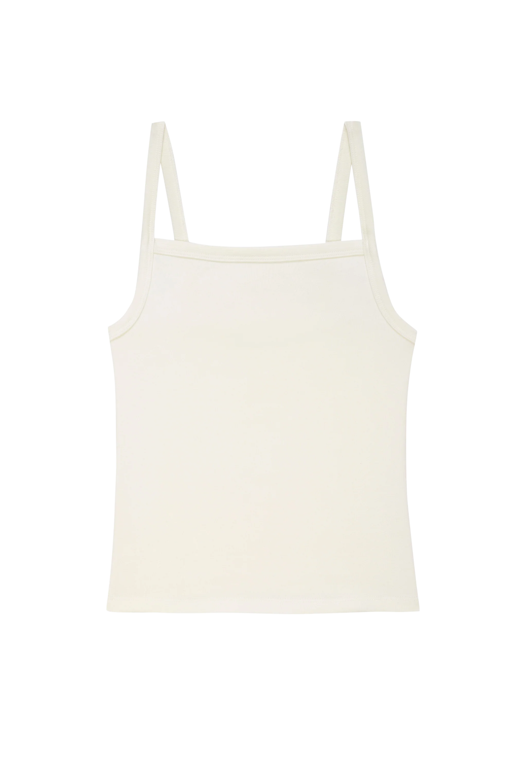 The Baby Rib Square Neck Tank - Creme