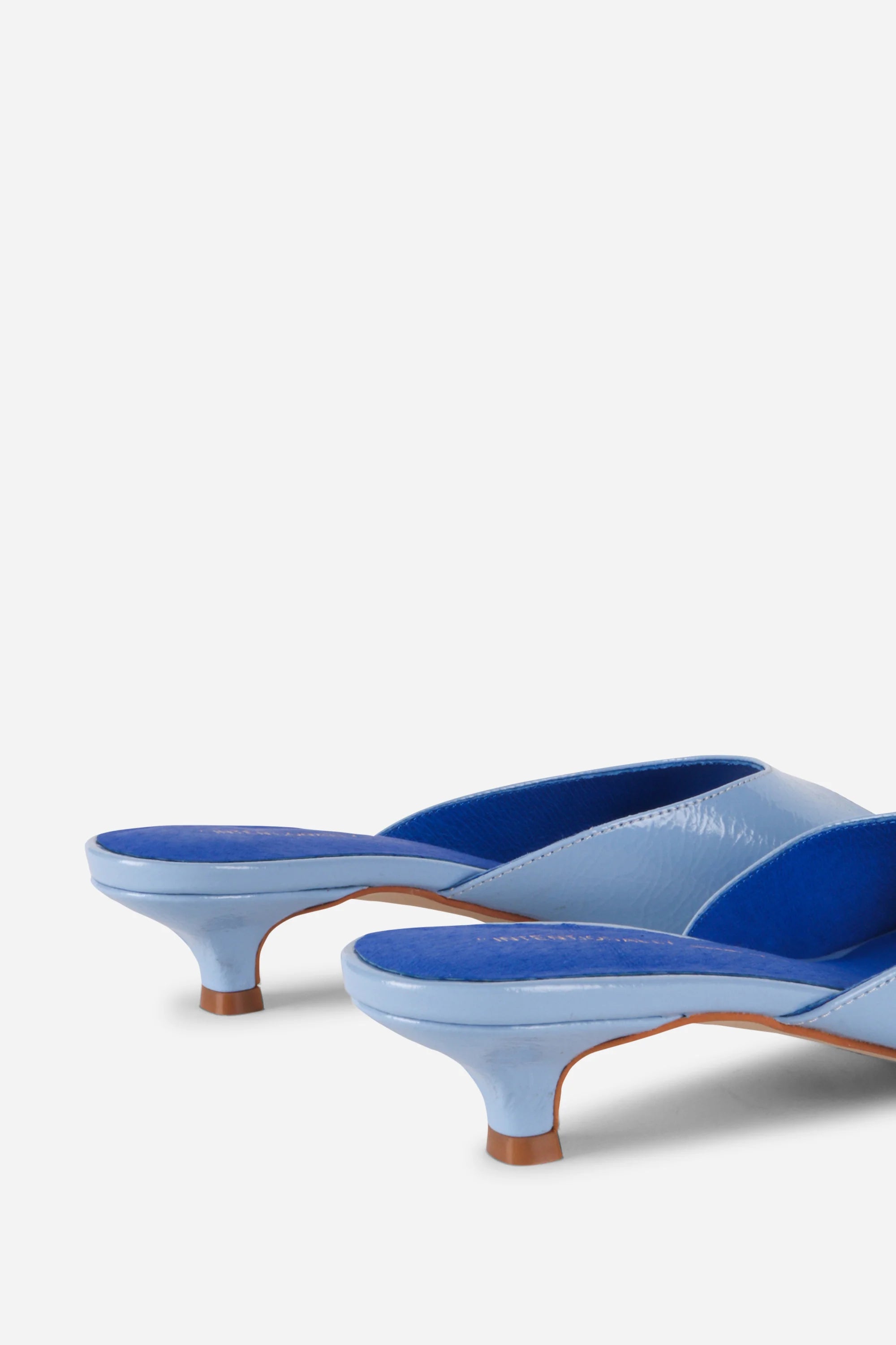 Cee Kitten Heel Mule - Light Blue