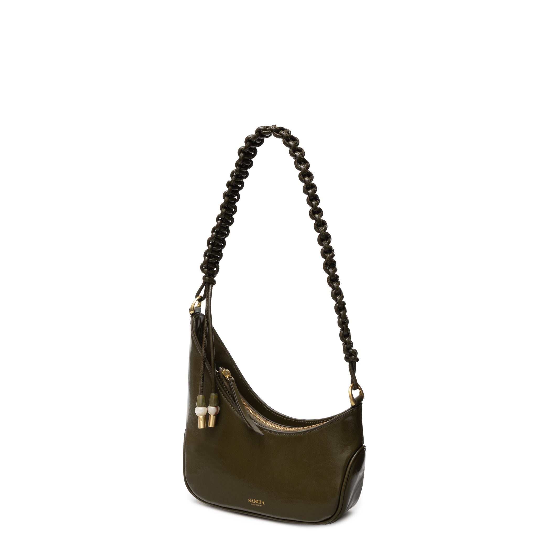 Sancia Maria bag in olive leather — front view