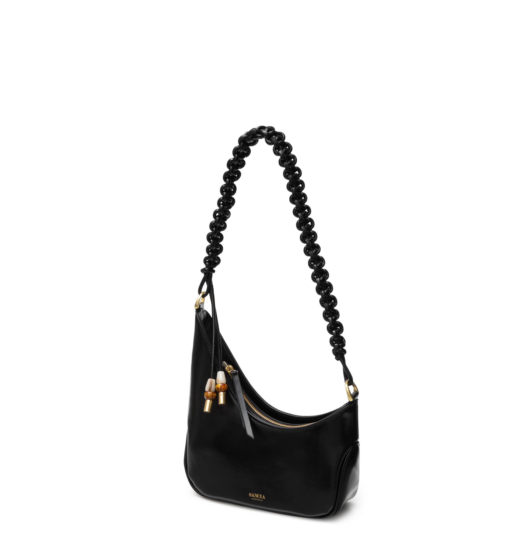 Sancia Maria bag in black leather — front view