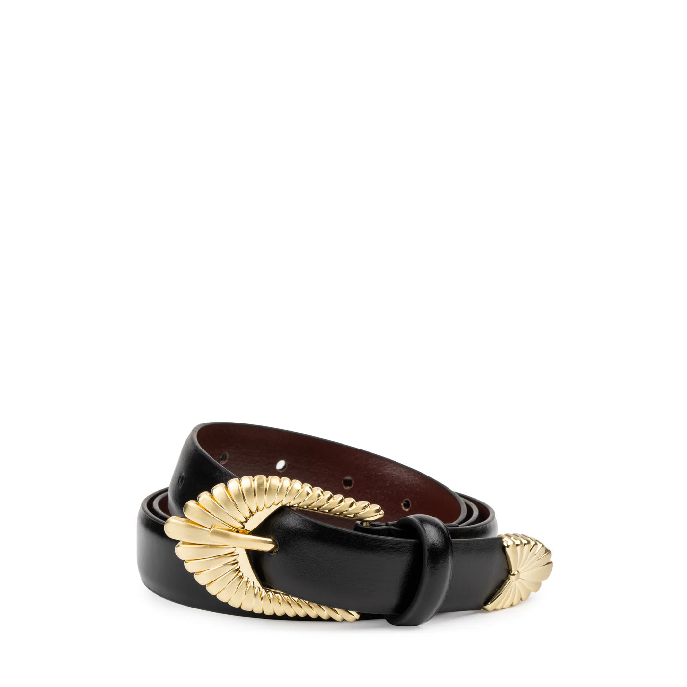 100% vegetable tanned leather black belt