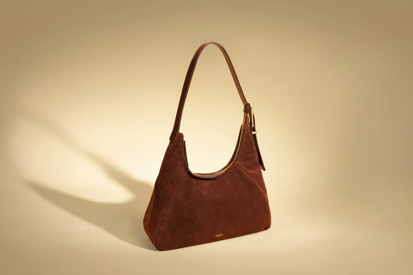 100% vegetable tanned leather brown shoulder bag