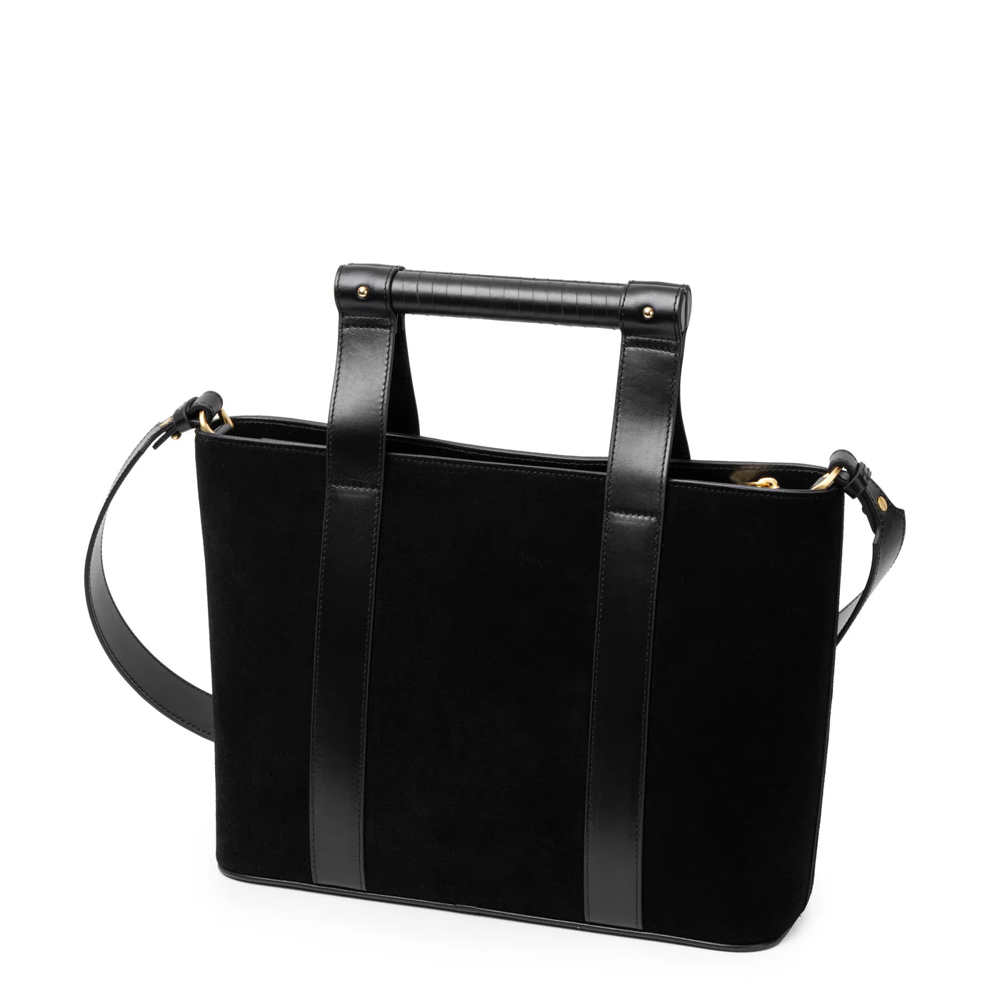 100% vegetable tanned leather black tote bag