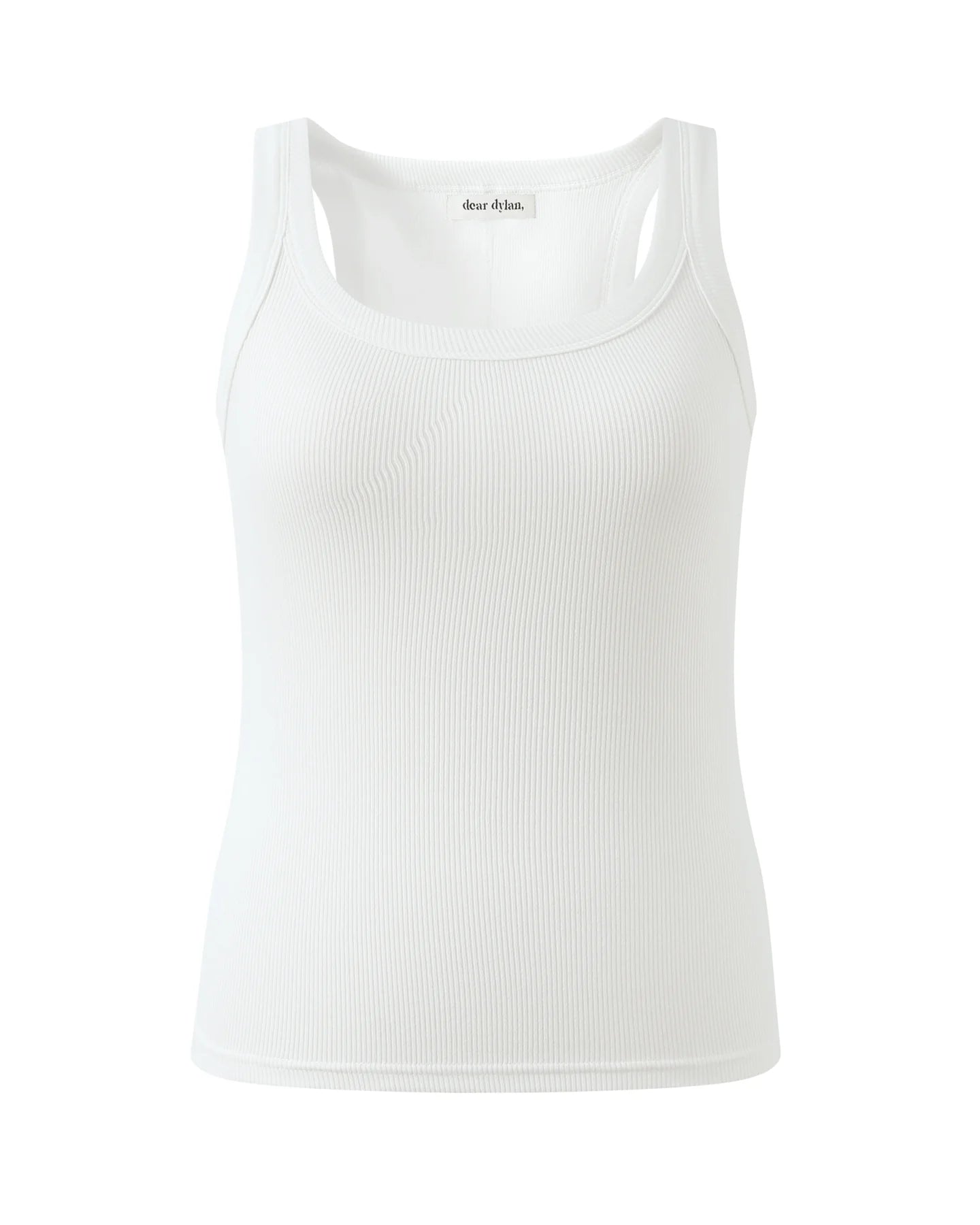  Dear Dylan Daily Tank in Blanc featuring a scoop neck and wide straps in premium cotton rib.