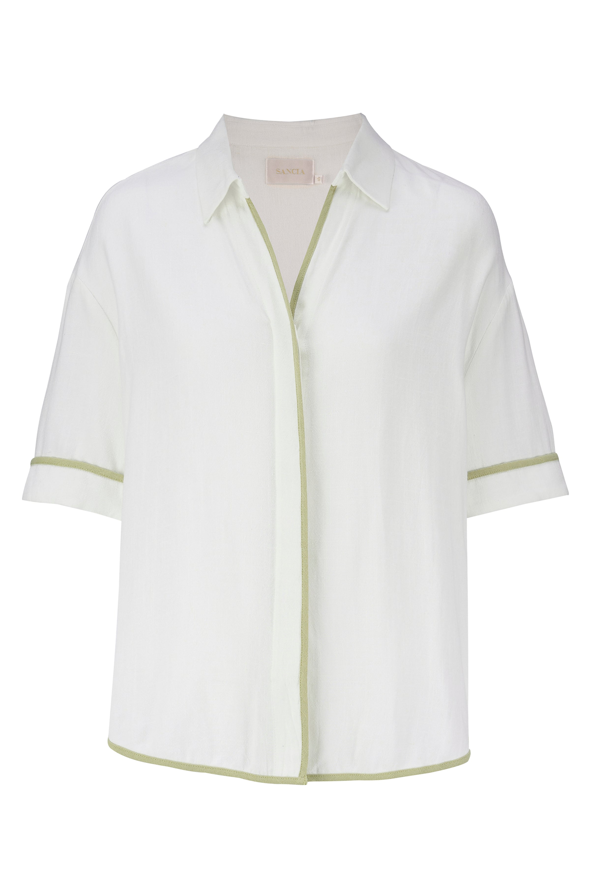 The Ellis Shirt - Cream Pistachio