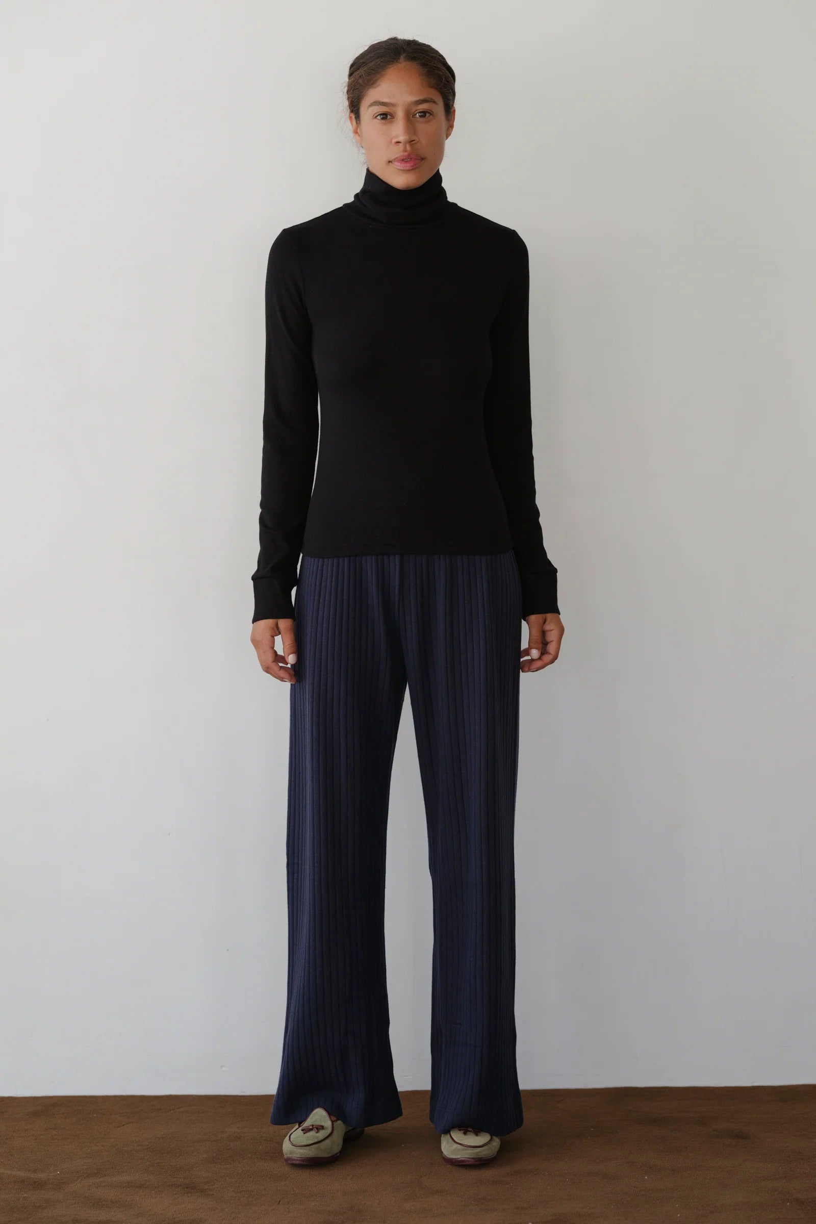 The Sweater Rib Simple Pant - Navy