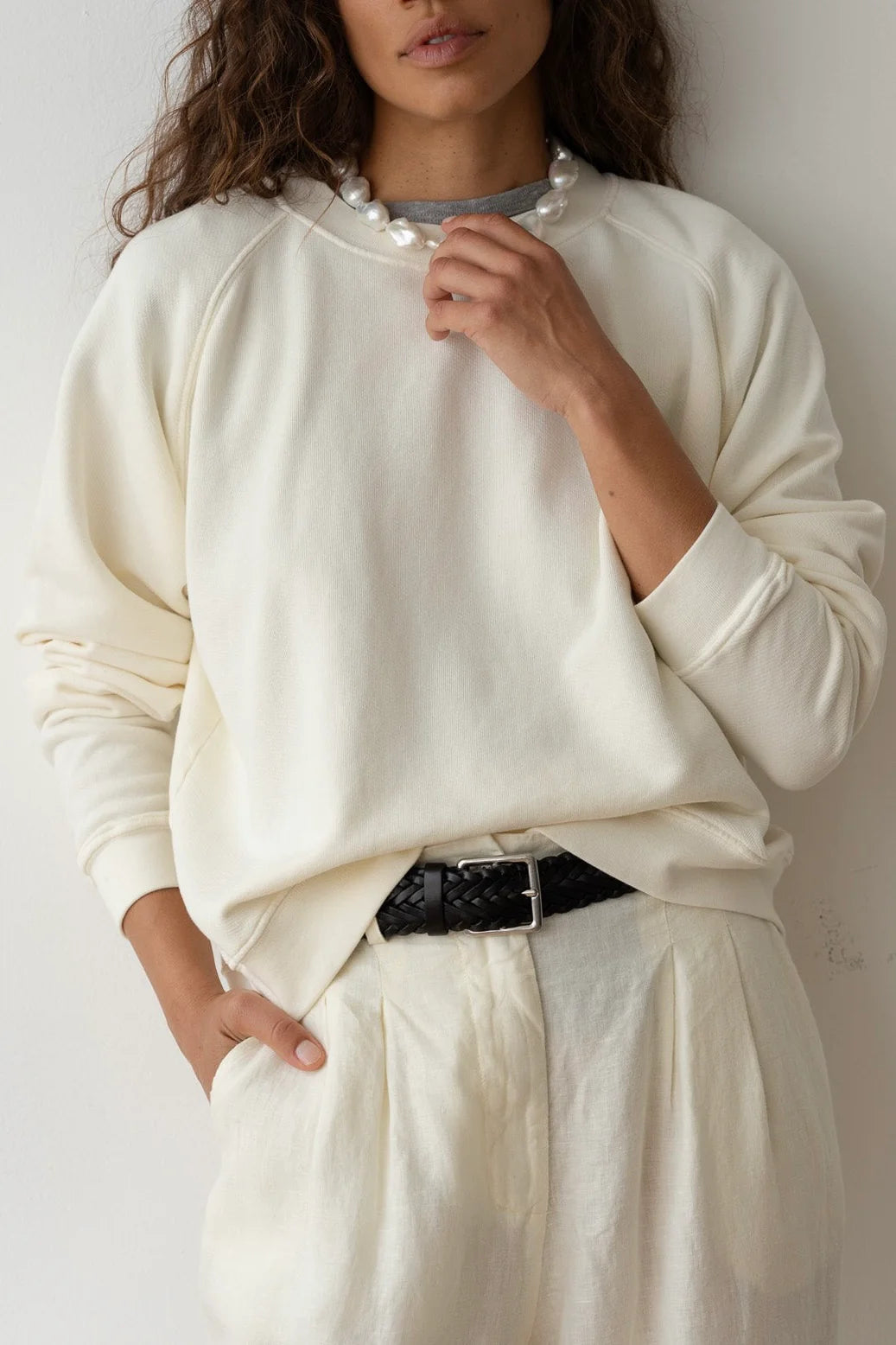 The Eco-Terry Crewneck - Cream