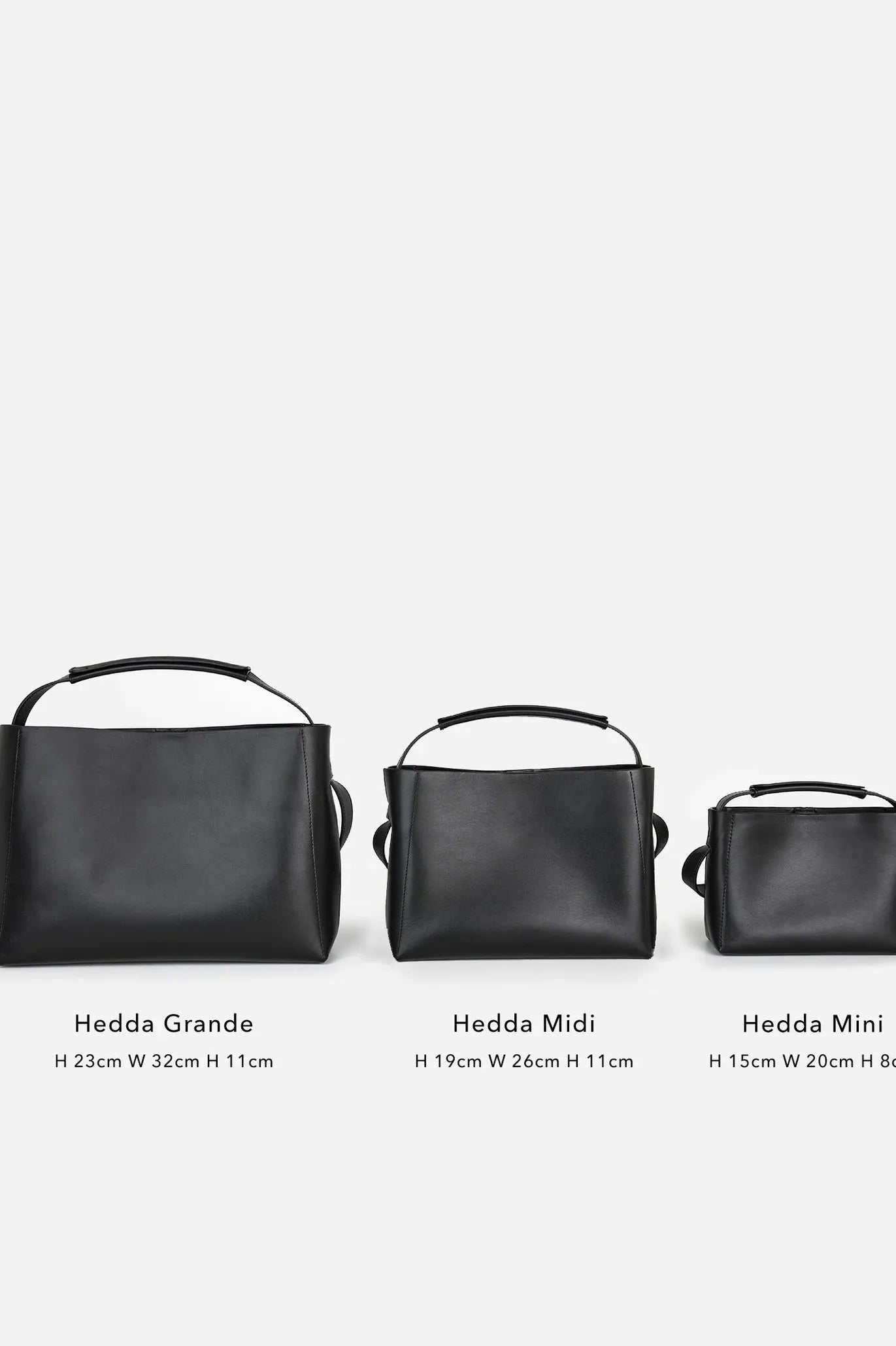 Hedda Midi Handbag - Leather Black