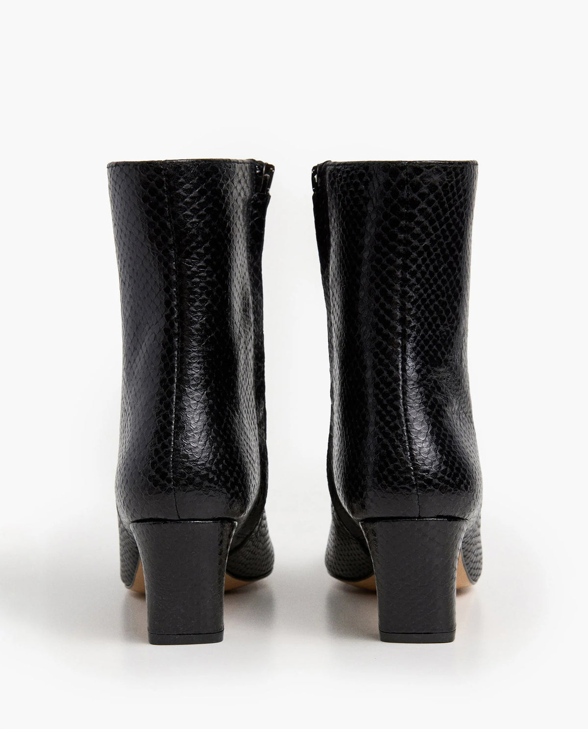 Xena Boot - Black Leather Snake Embossed