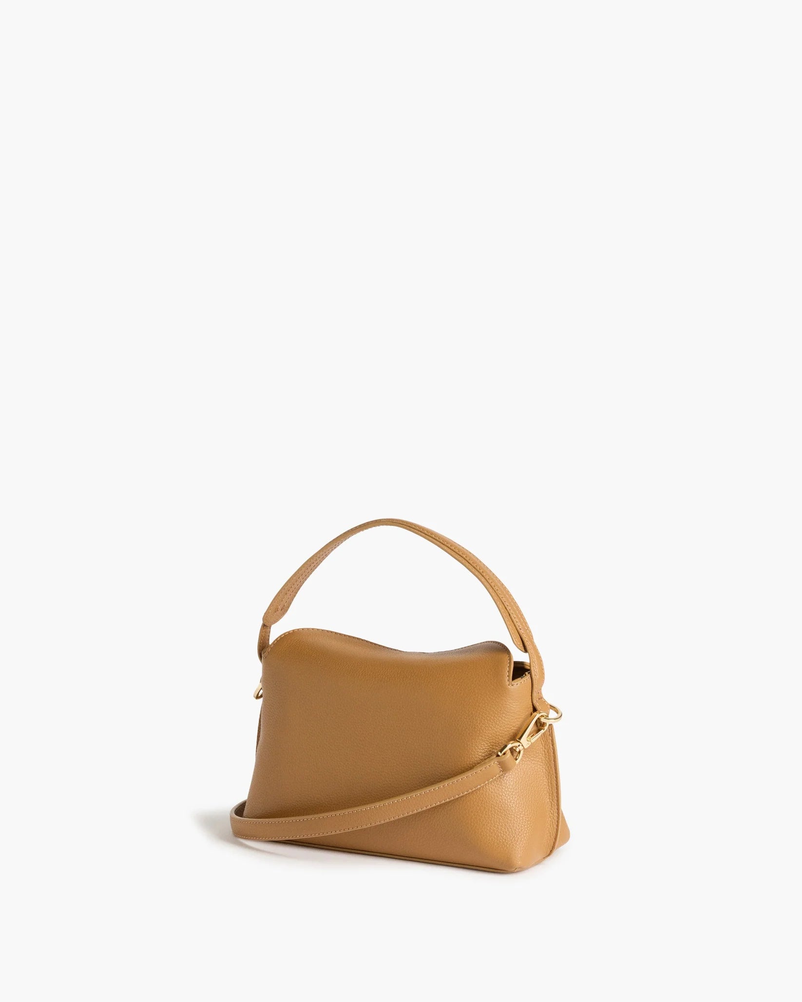 Flattered Hanna Mini Bag in Cognac grained leather with gold hardware
