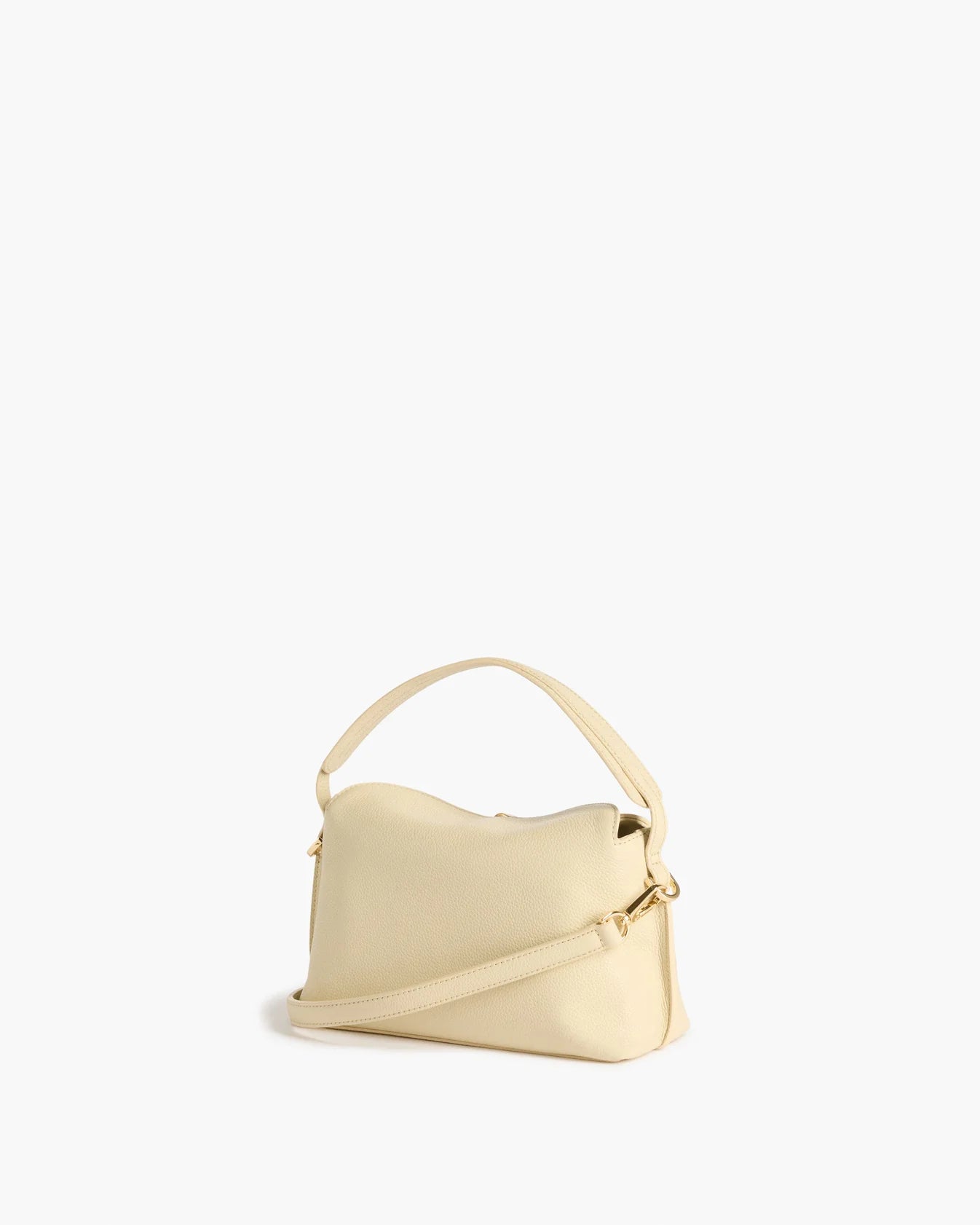 Flattered Hanna Mini Bag in Creme grained leather with gold hardware
