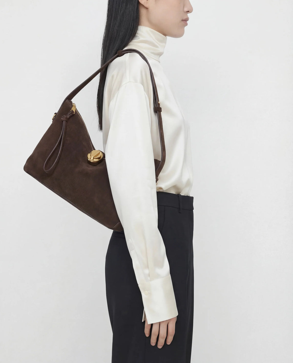 Gaia Handbag Suede Chocolate
