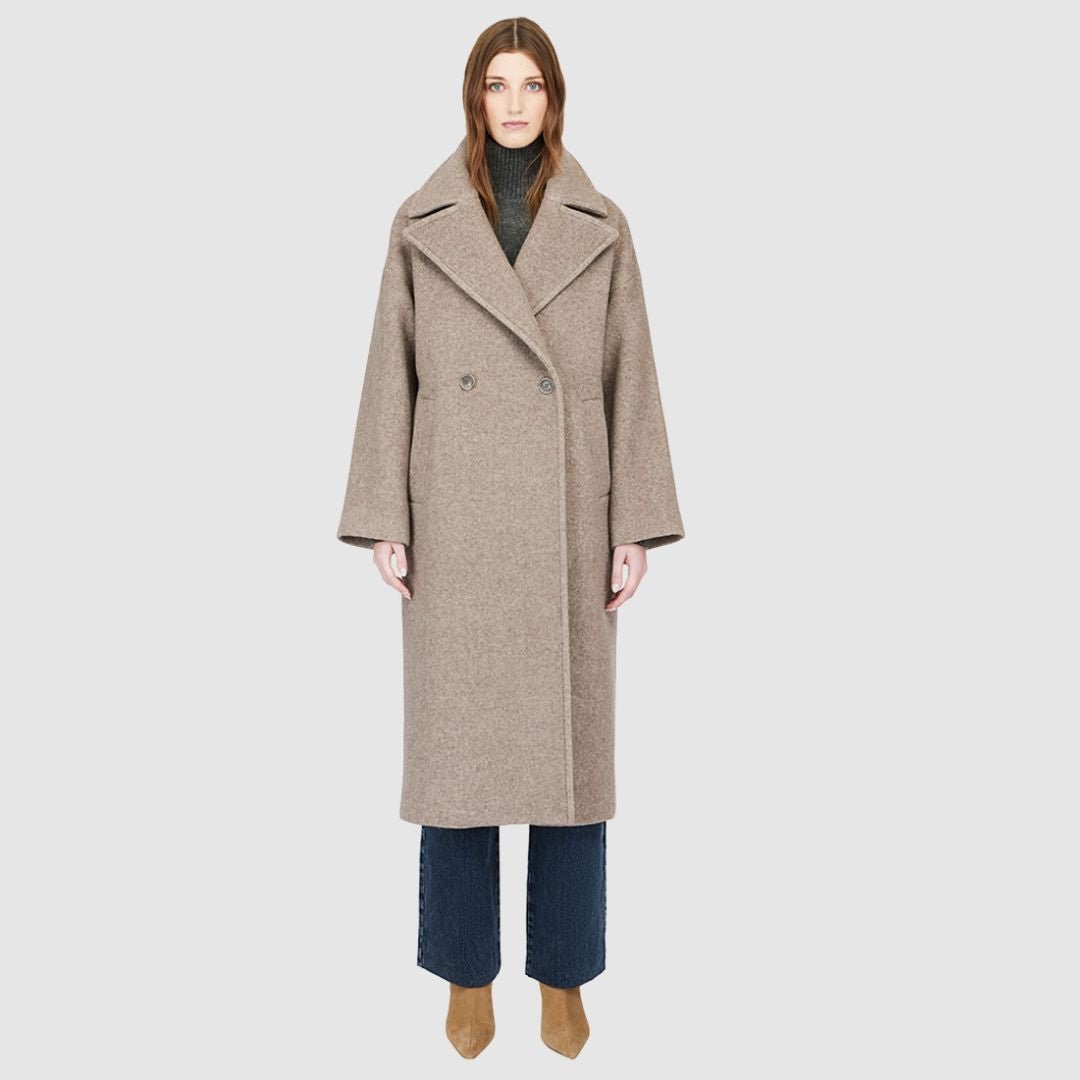 wool taupe cashmere blend trench coat